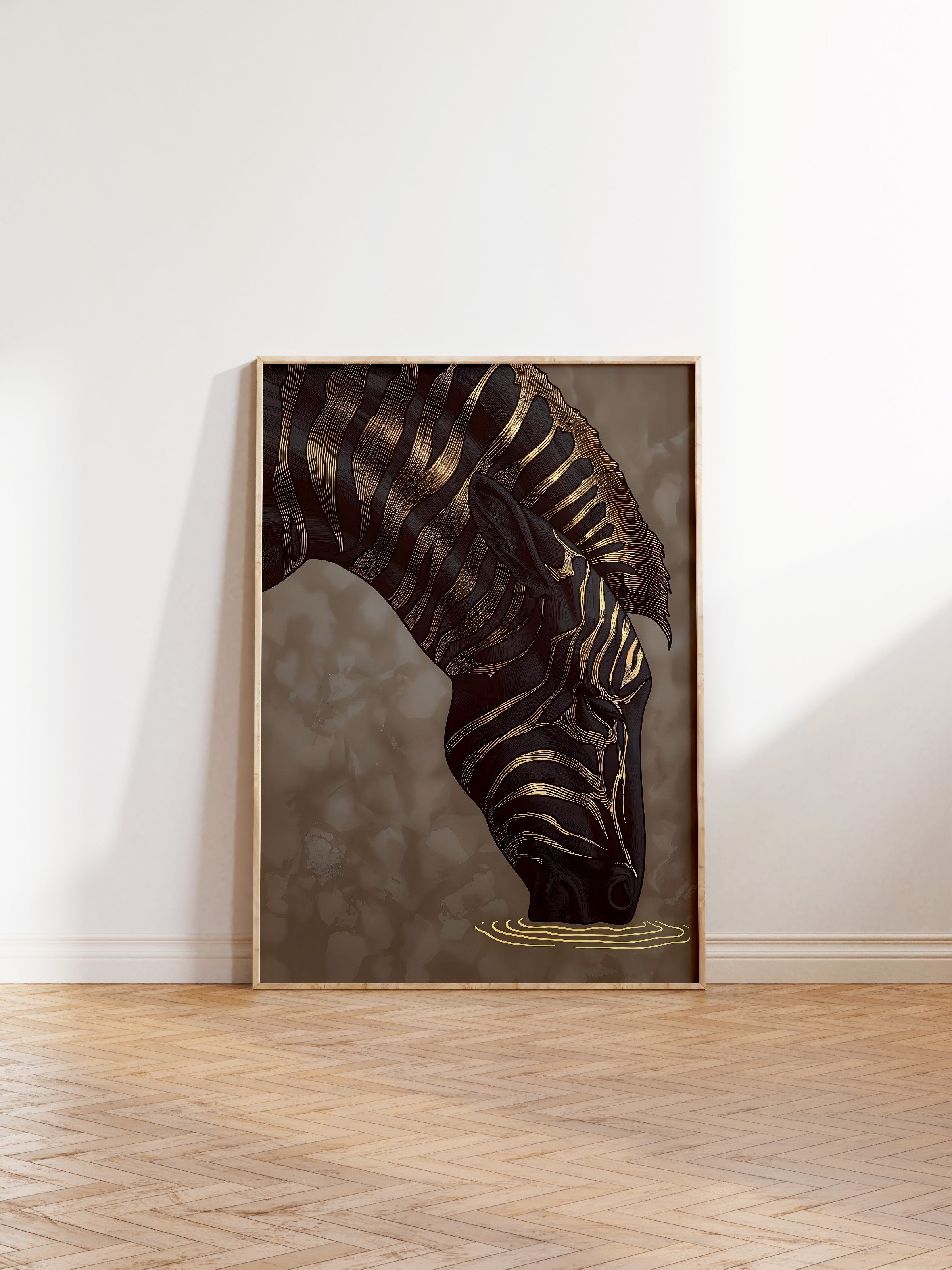 Duvar Tablosu, Ahşap Çerçeveli Tablo ve Poster, Ritüel Serisi, Zürafa Tablo, NO:115257