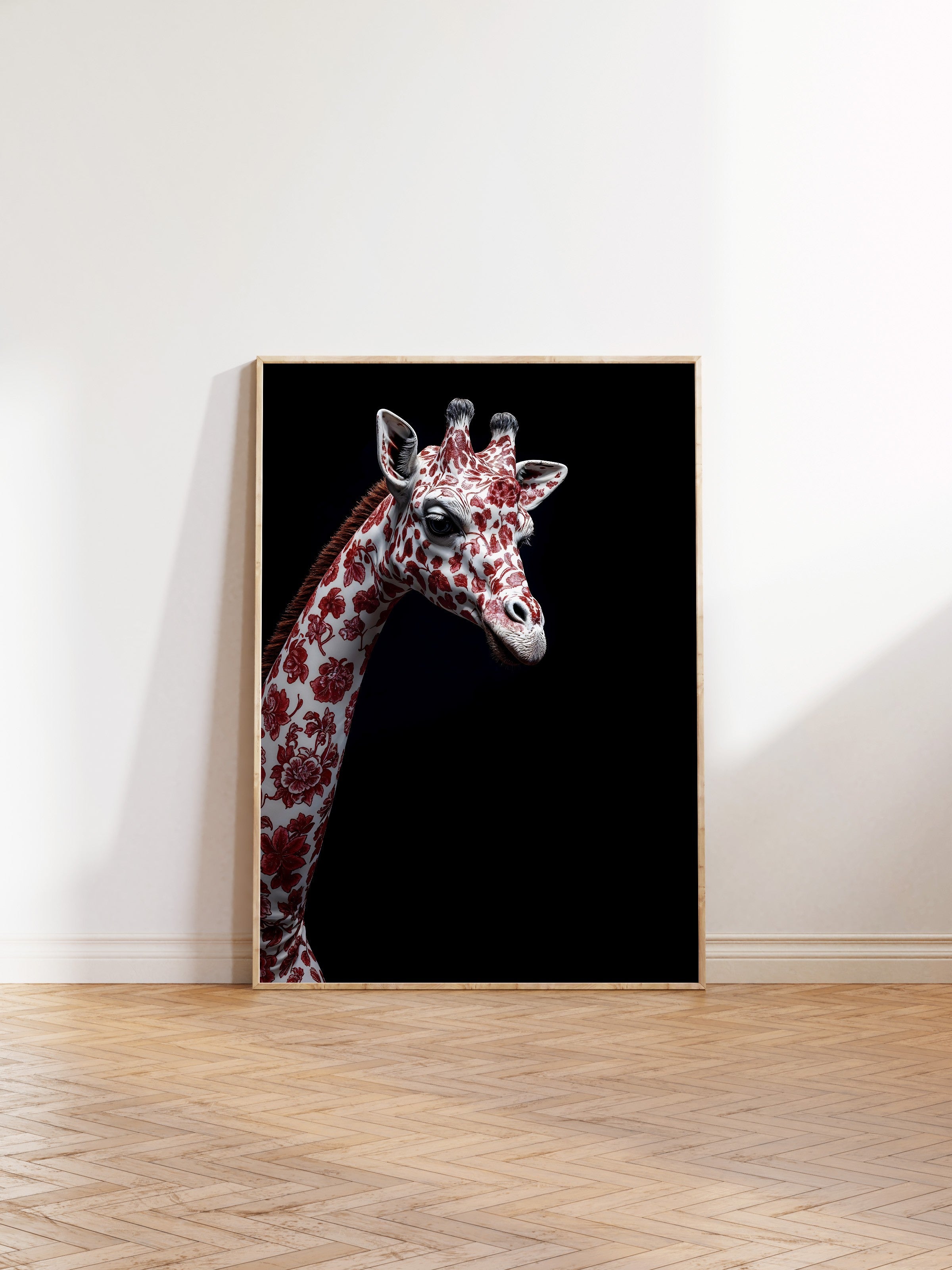 Duvar Tablosu, Ahşap Çerçeveli Tablo ve Poster, Ritüel Serisi, Zürafa Tablo, NO:115260