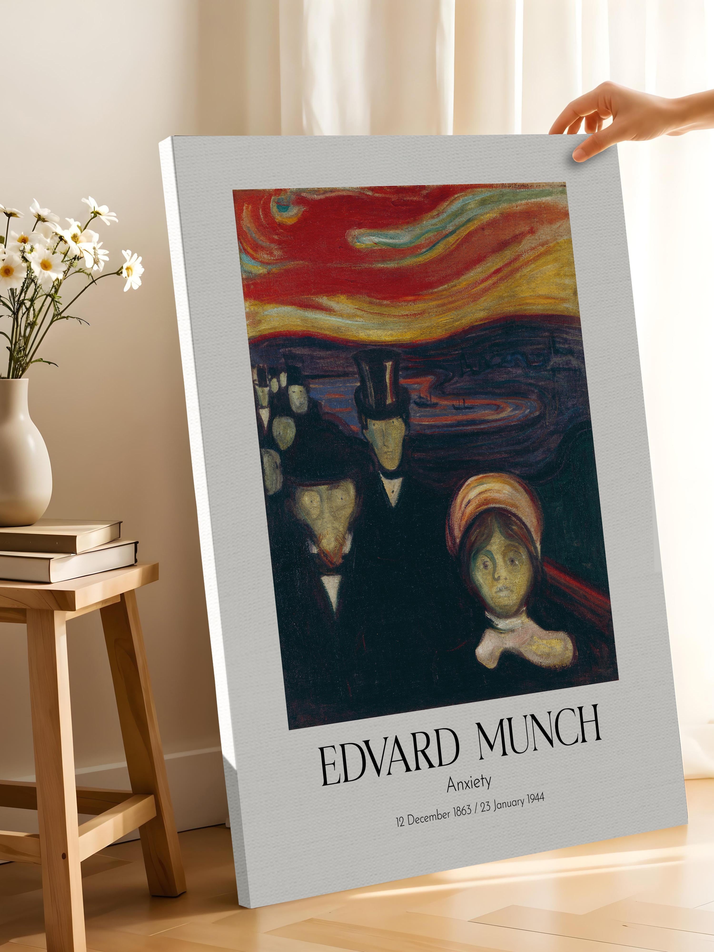 Edvard Munch - Anxiety, Kanvas Tablo, Sanat Serisi NO:111705