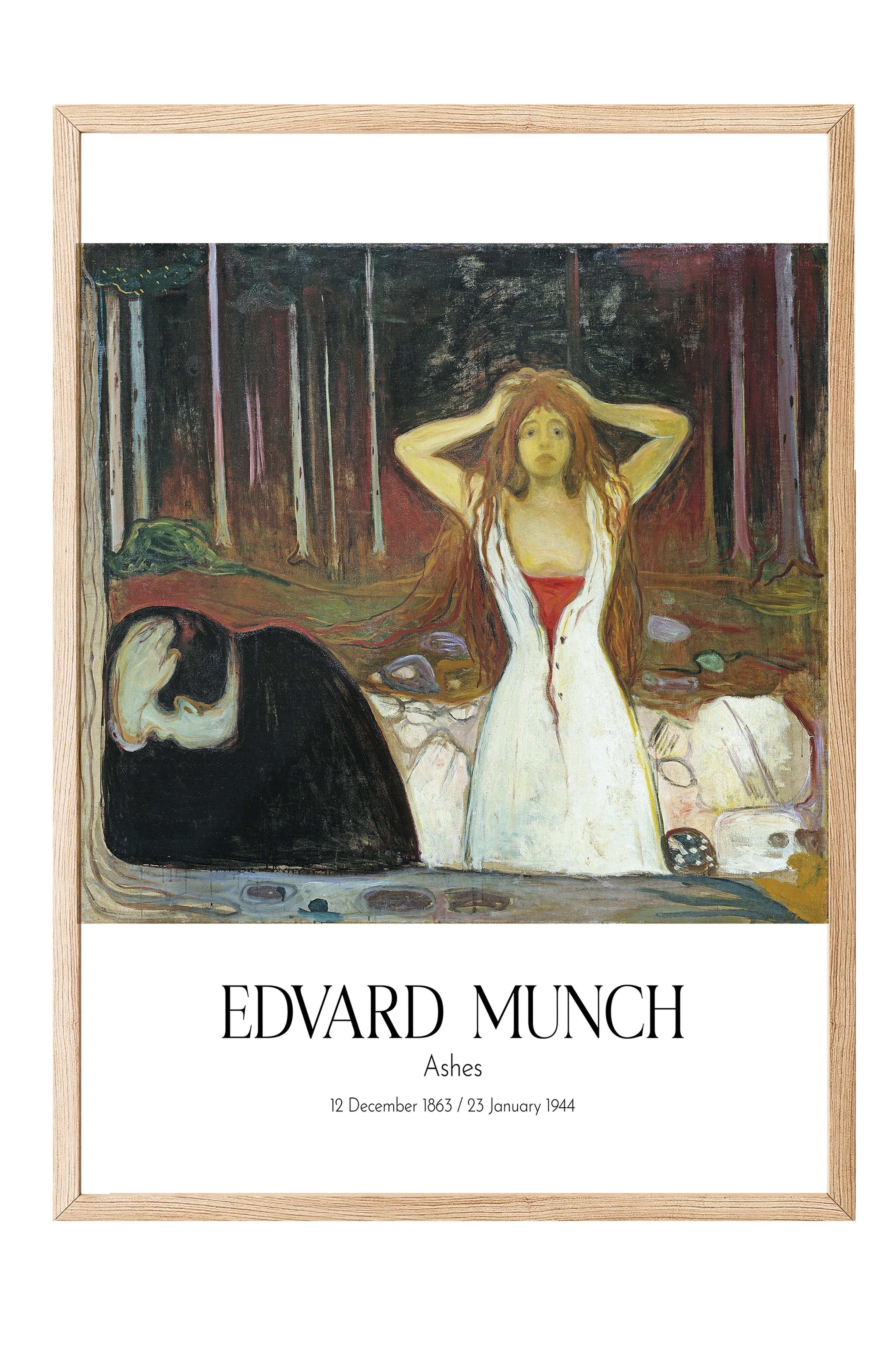 Edvard Munch - Ashes, Ahşap Çerçeveli Tablo, Sanat Serisi NO:111706