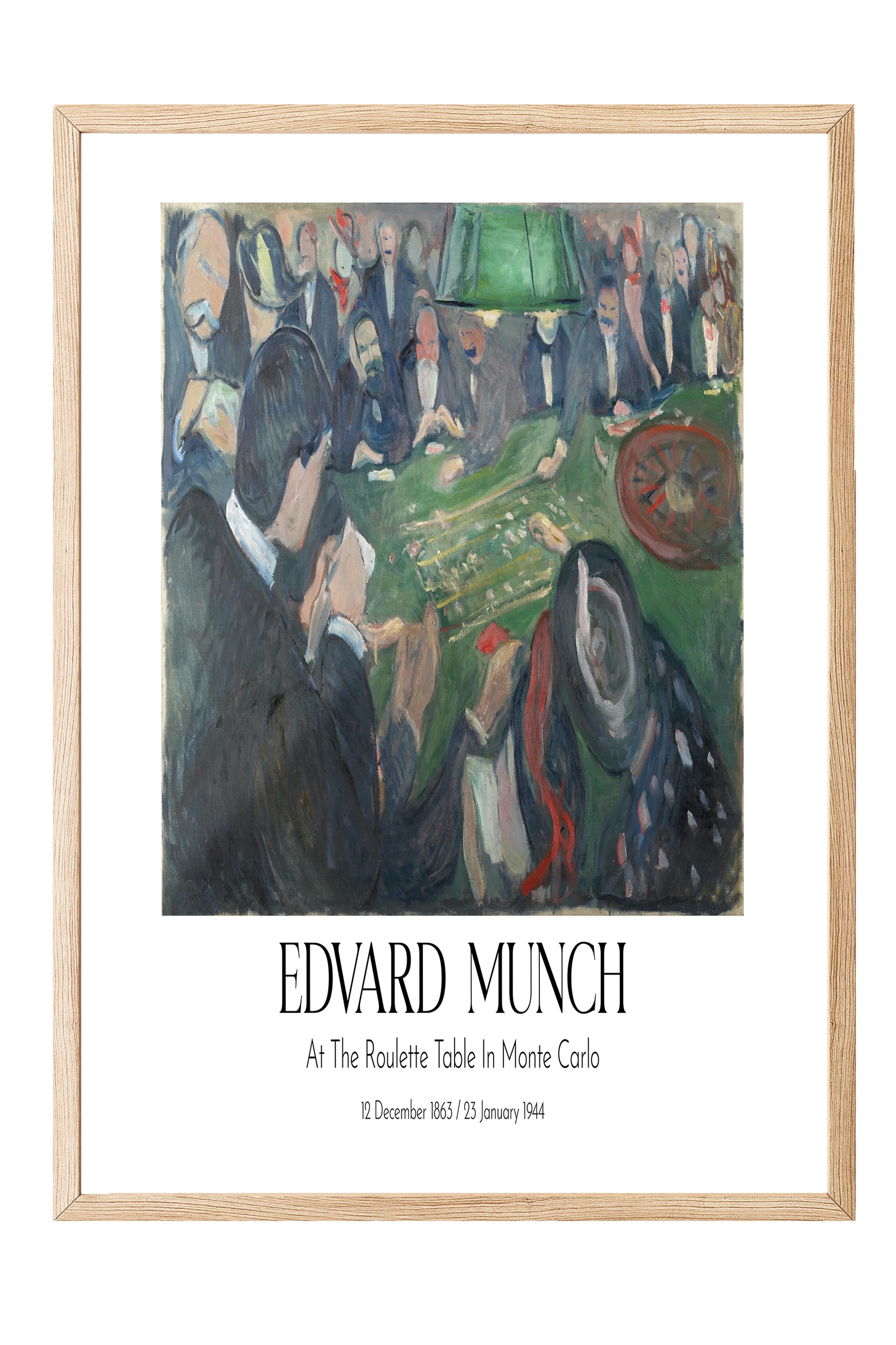 Edvard Munch - At The Roulette Table In Monte Carlo, Ahşap Çerçeveli Tablo, Sanat Serisi NO:111737