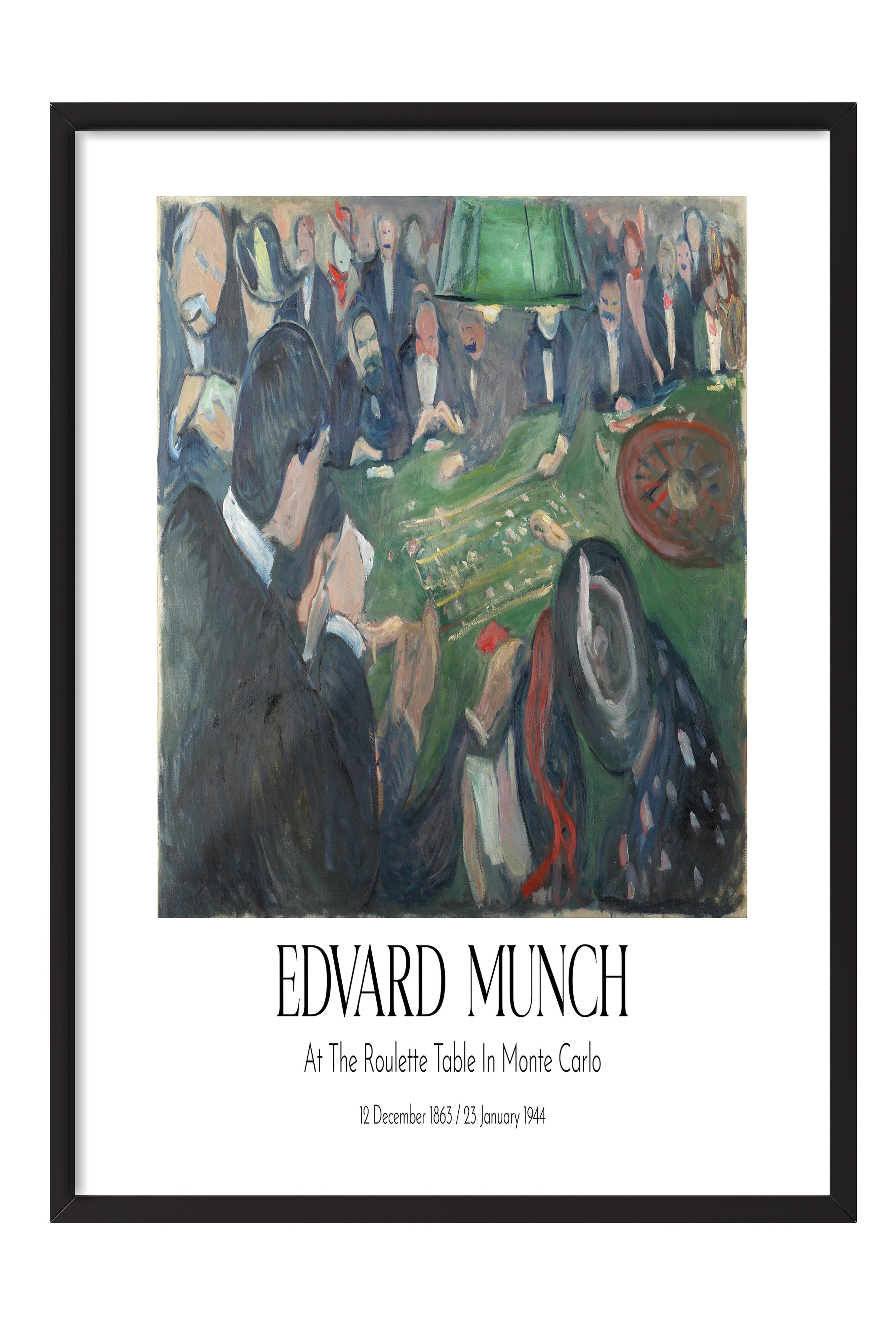 Edvard Munch - At The Roulette Table In Monte Carlo, Siyah Çerçeveli Tablo, Sanat Serisi NO:111737