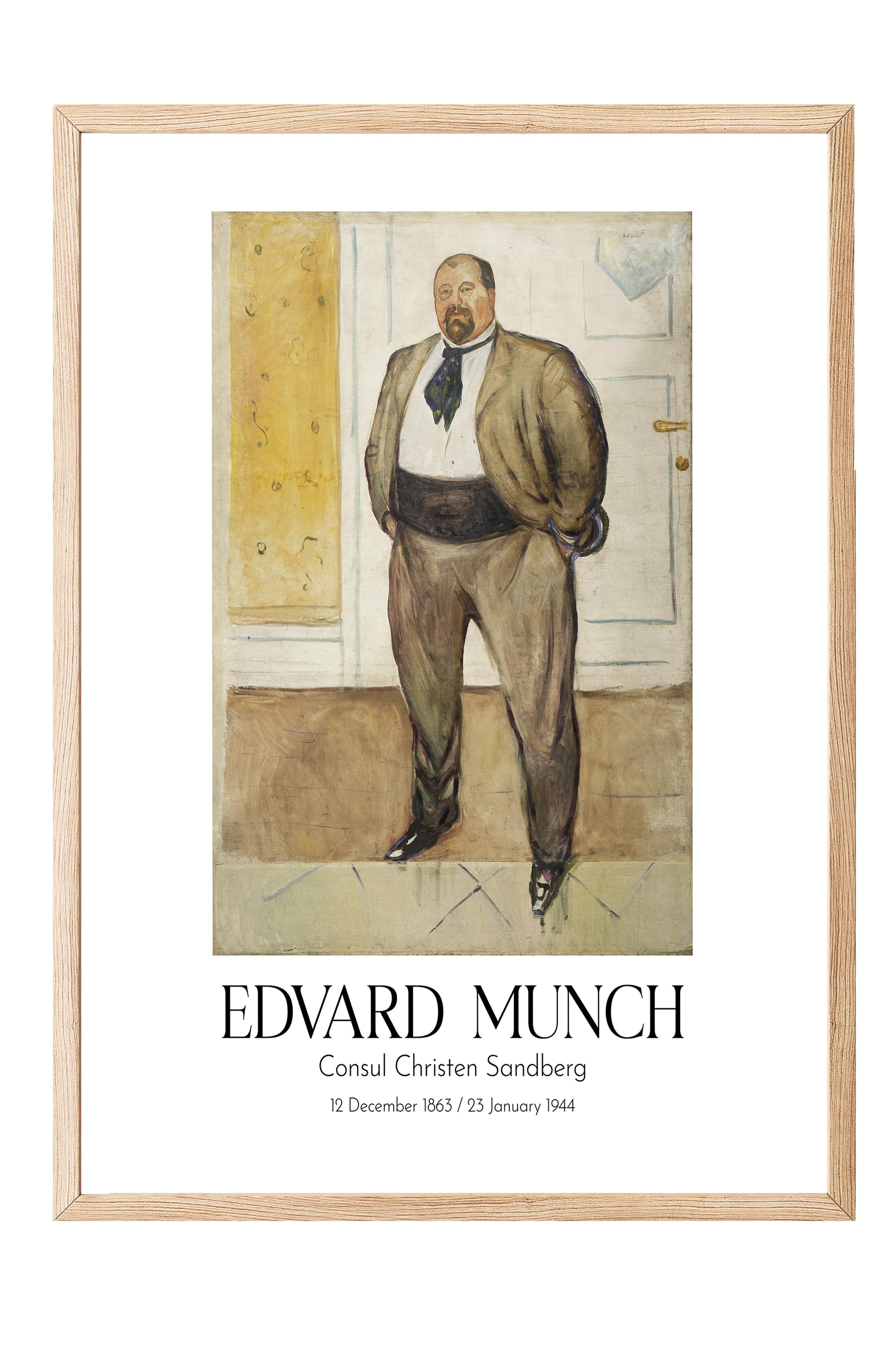 Edvard Munch - Consul Christen Sandberg, Ahşap Çerçeveli Tablo, Sanat Serisi NO:111708