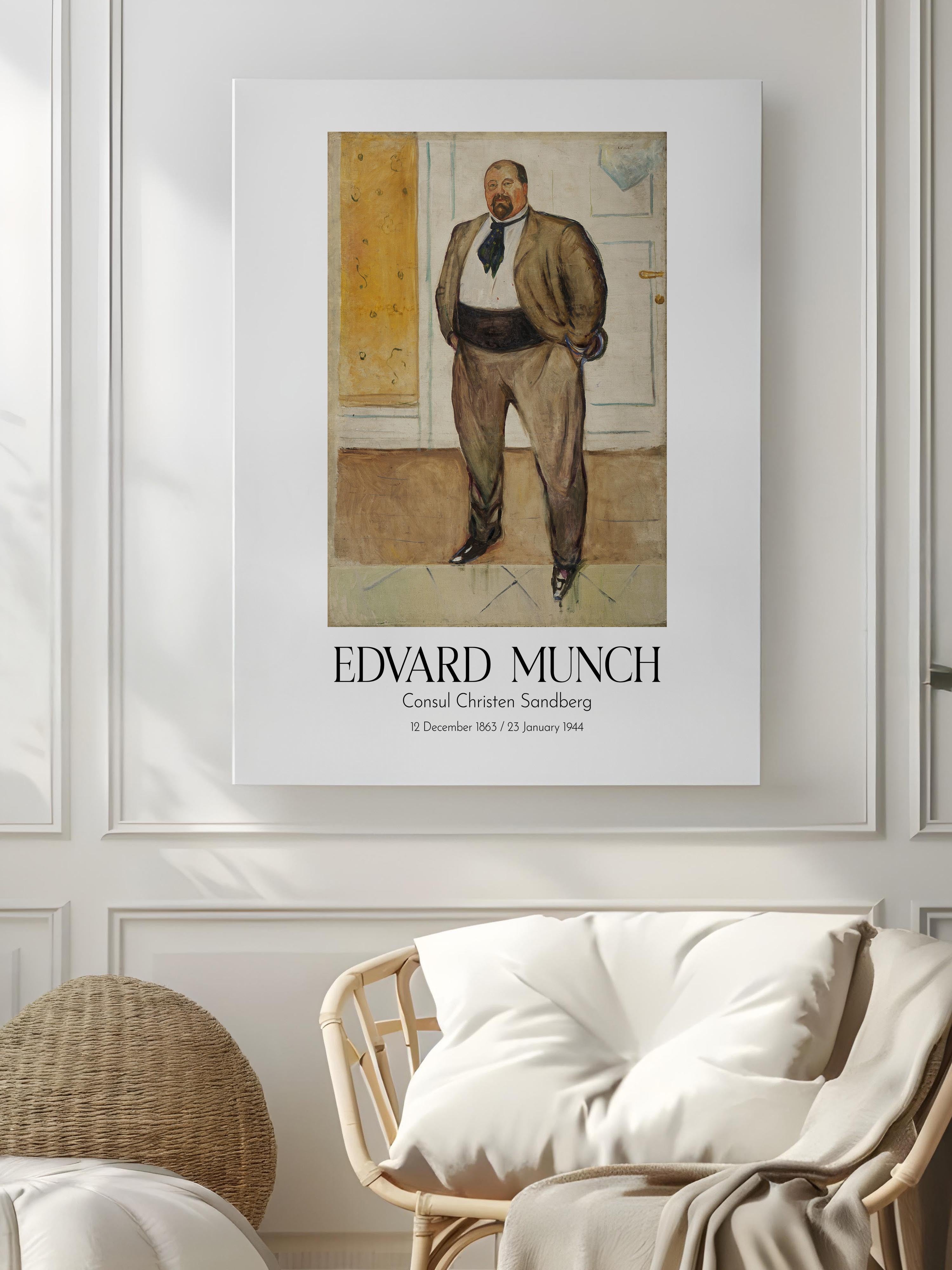 Edvard Munch - Consul Christen Sandberg, Kanvas Tablo, Sanat Serisi NO:111708
