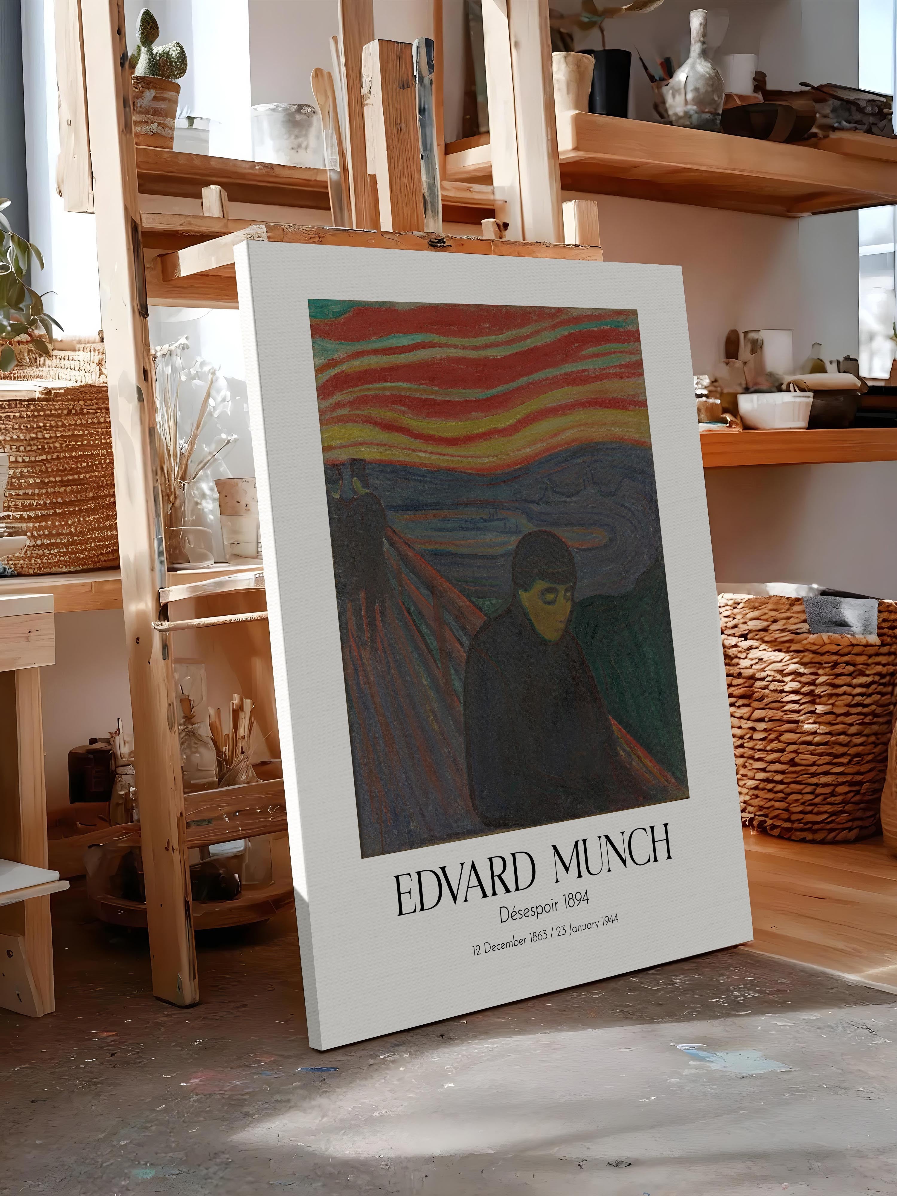 Edvard Munch - Désespoir 1894, Kanvas Tablo, Sanat Serisi NO:111710