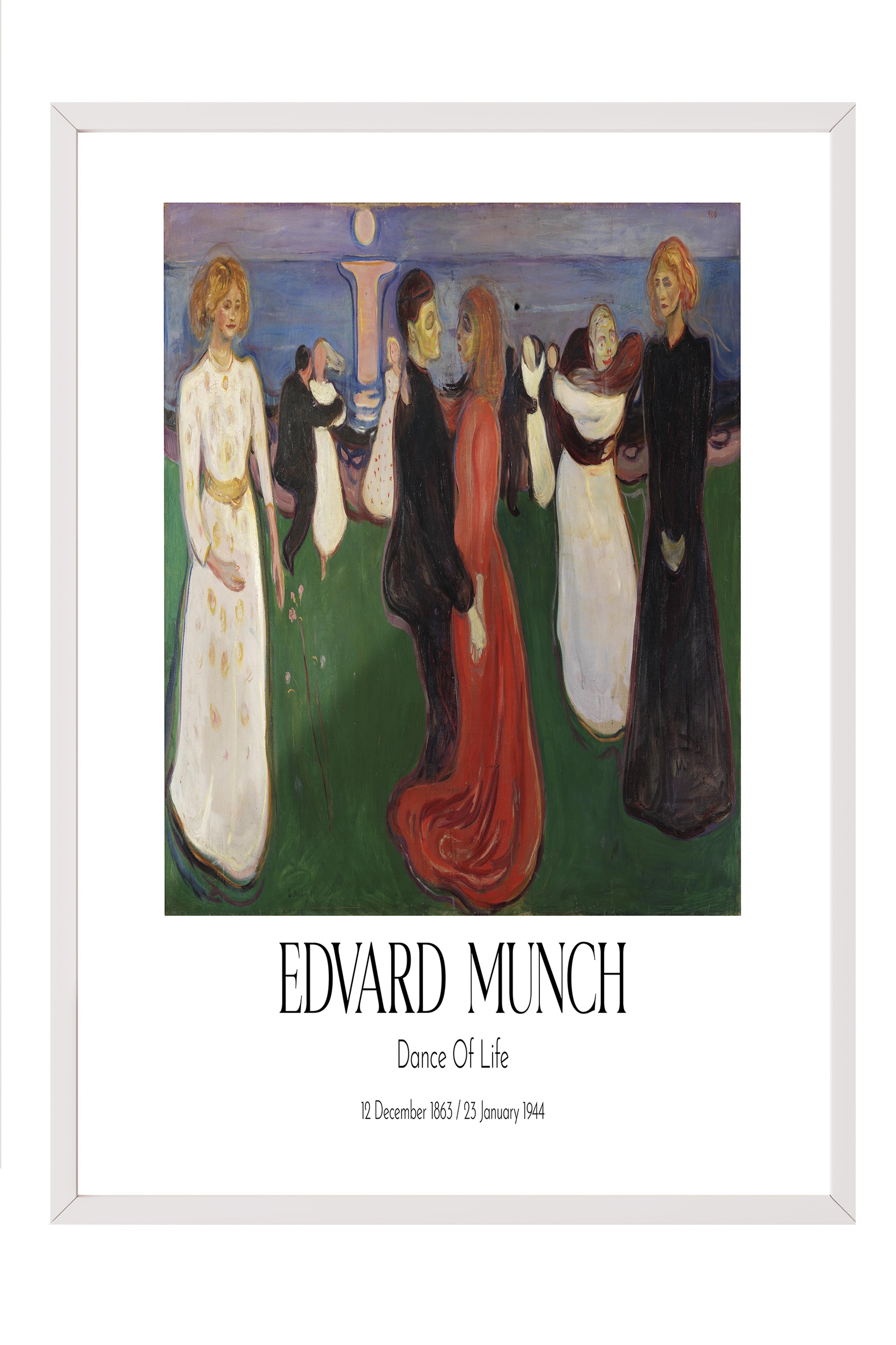 Edvard Munch - Dance Of Life, Beyaz Çerçeveli Tablo, Sanat Serisi NO:111738