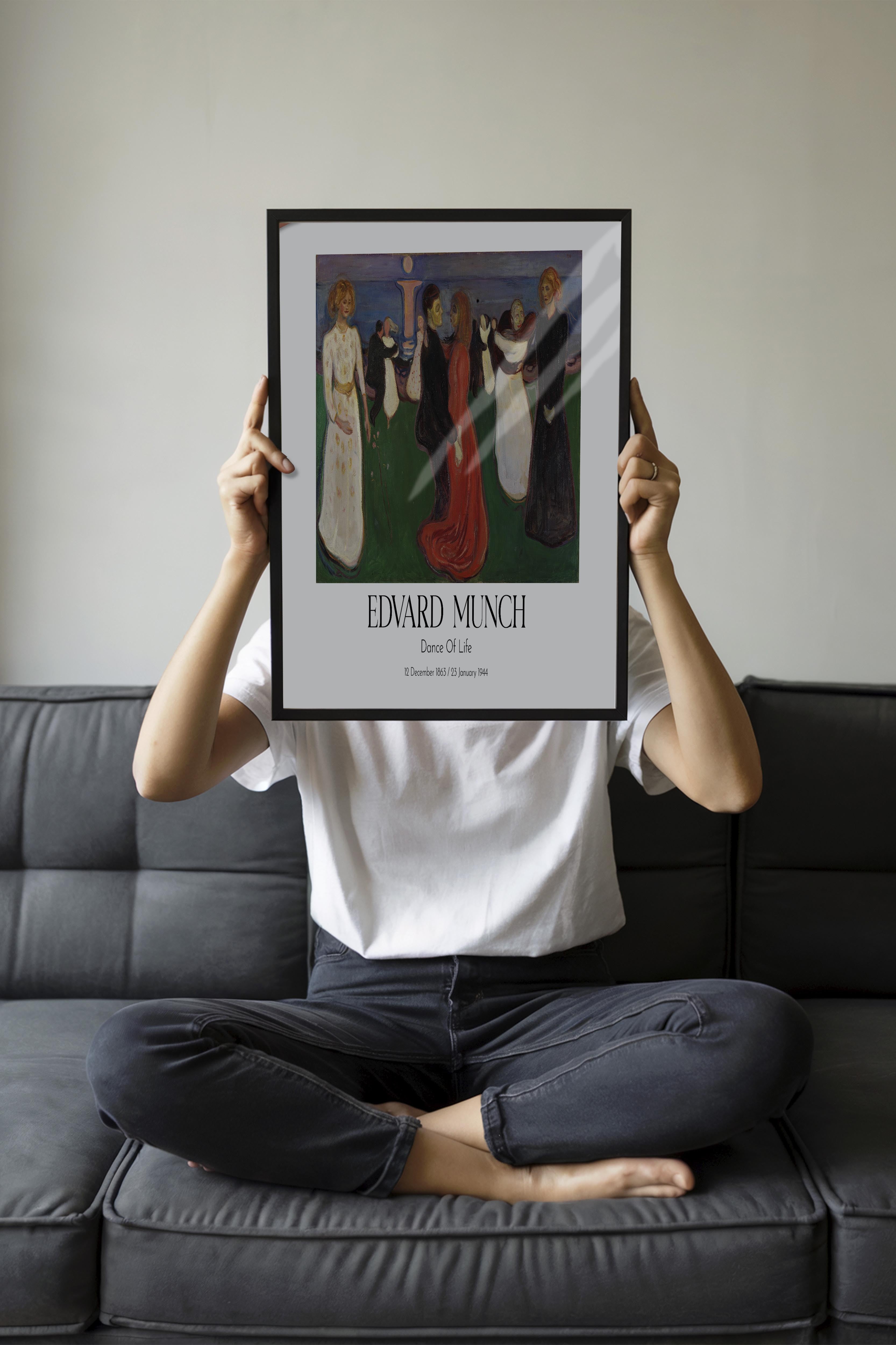 Edvard Munch - Dance Of Life, Siyah Çerçeveli Tablo, Sanat Serisi NO:111738