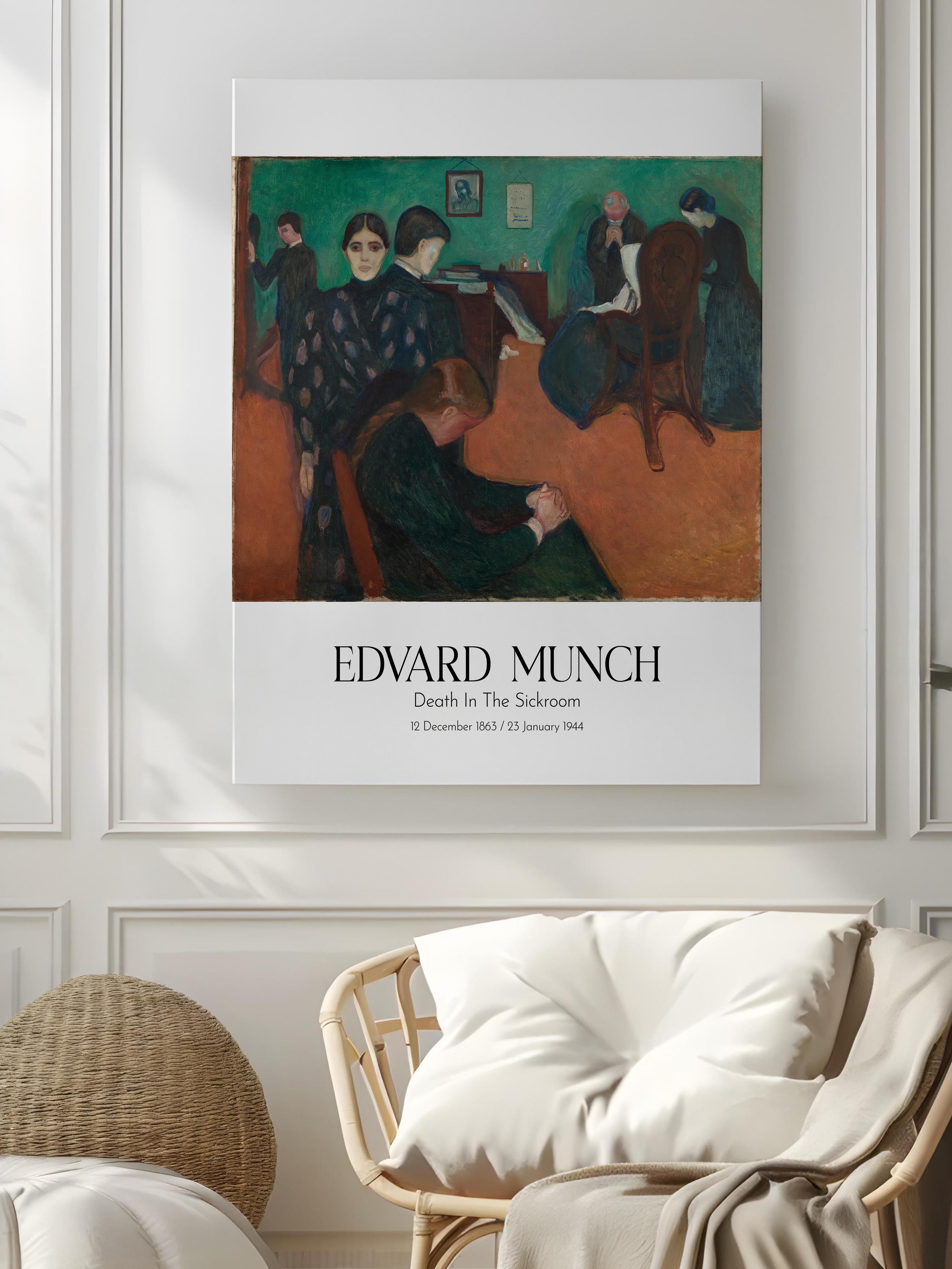 Edvard Munch - Death In The Sickroom, Kanvas Tablo, Sanat Serisi NO:111709
