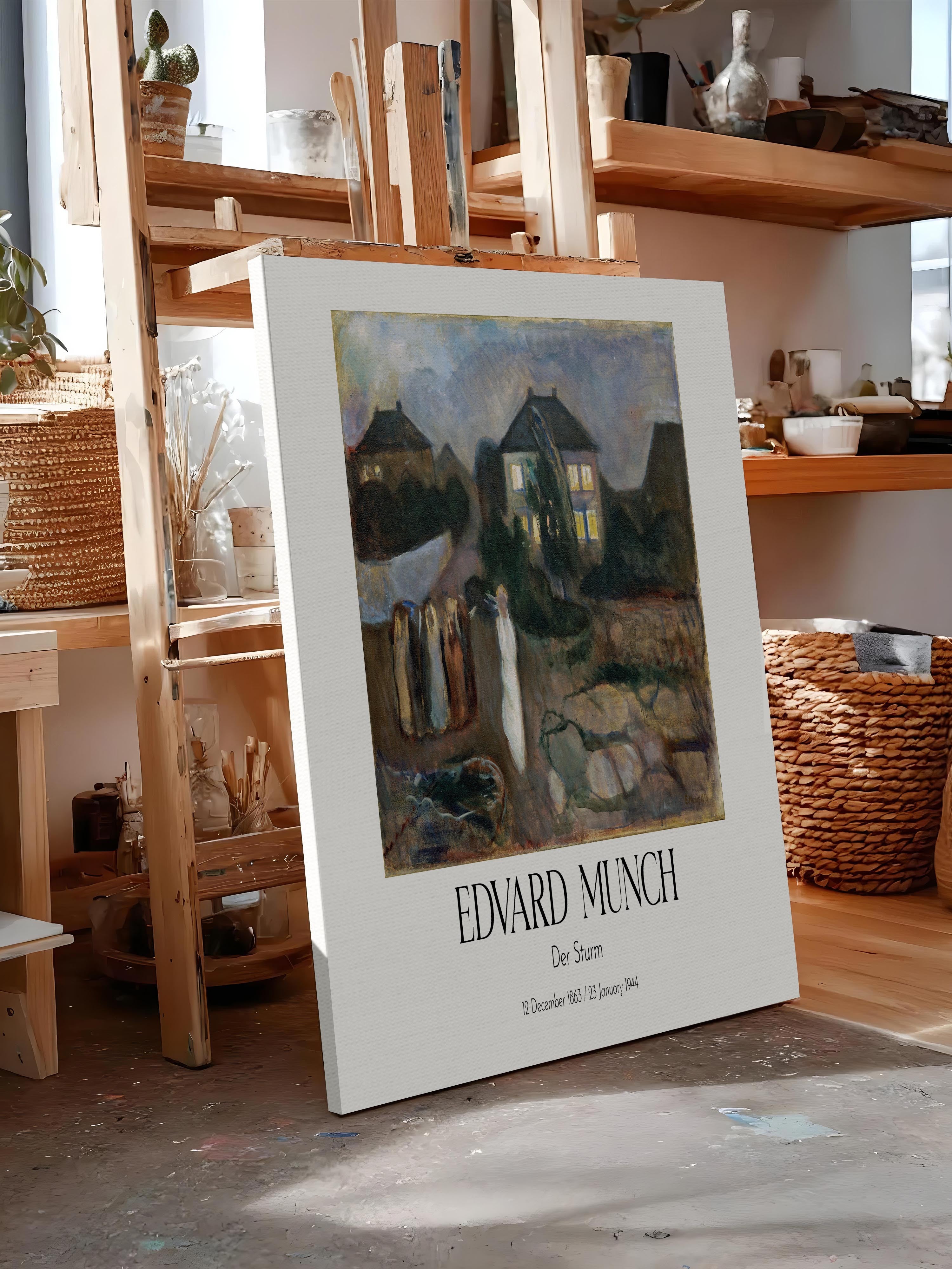 Edvard Munch - Der Sturm, Kanvas Tablo, Sanat Serisi NO:111739