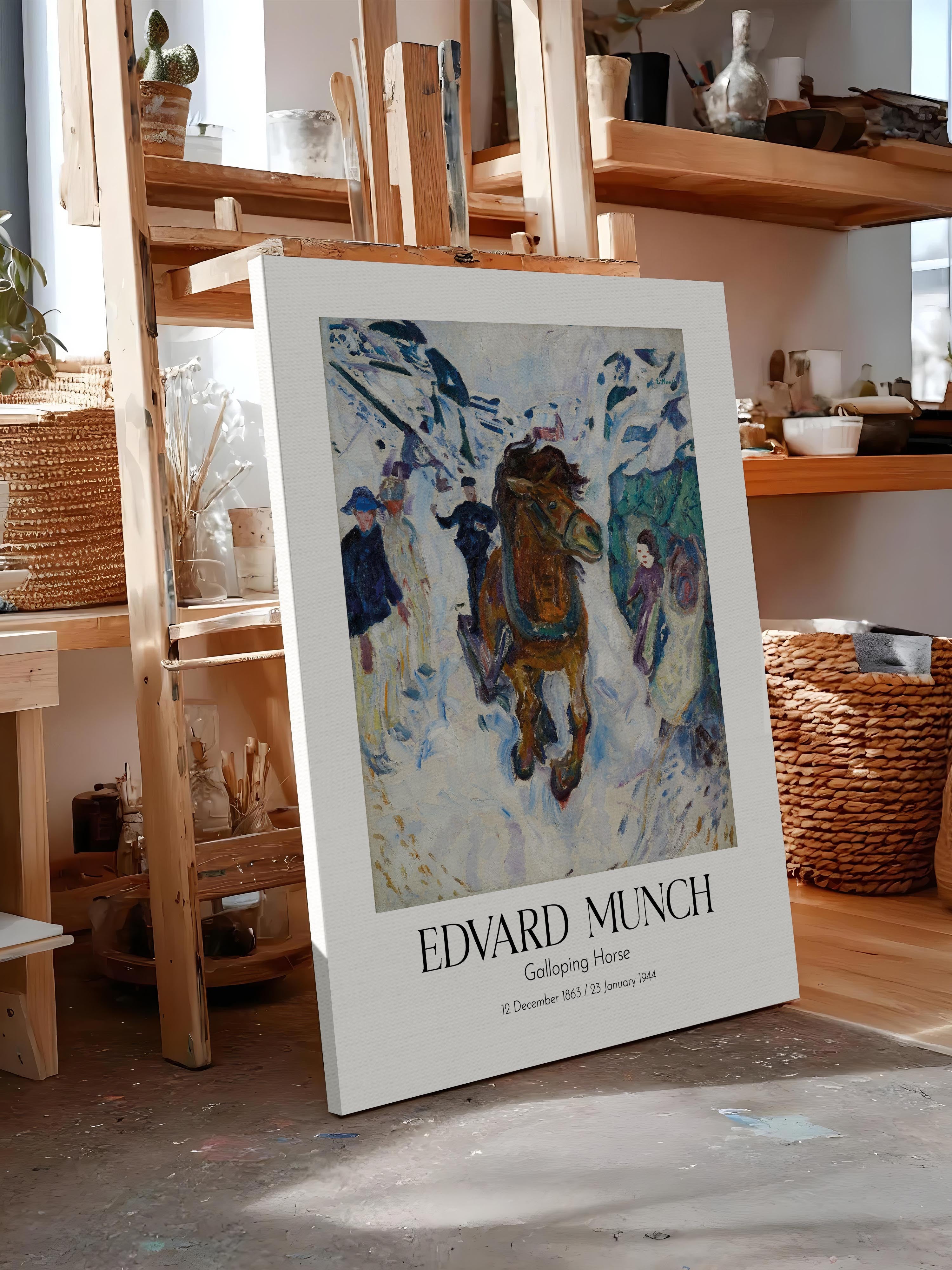 Edvard Munch - Galloping Horse, Kanvas Tablo, Sanat Serisi NO:111711