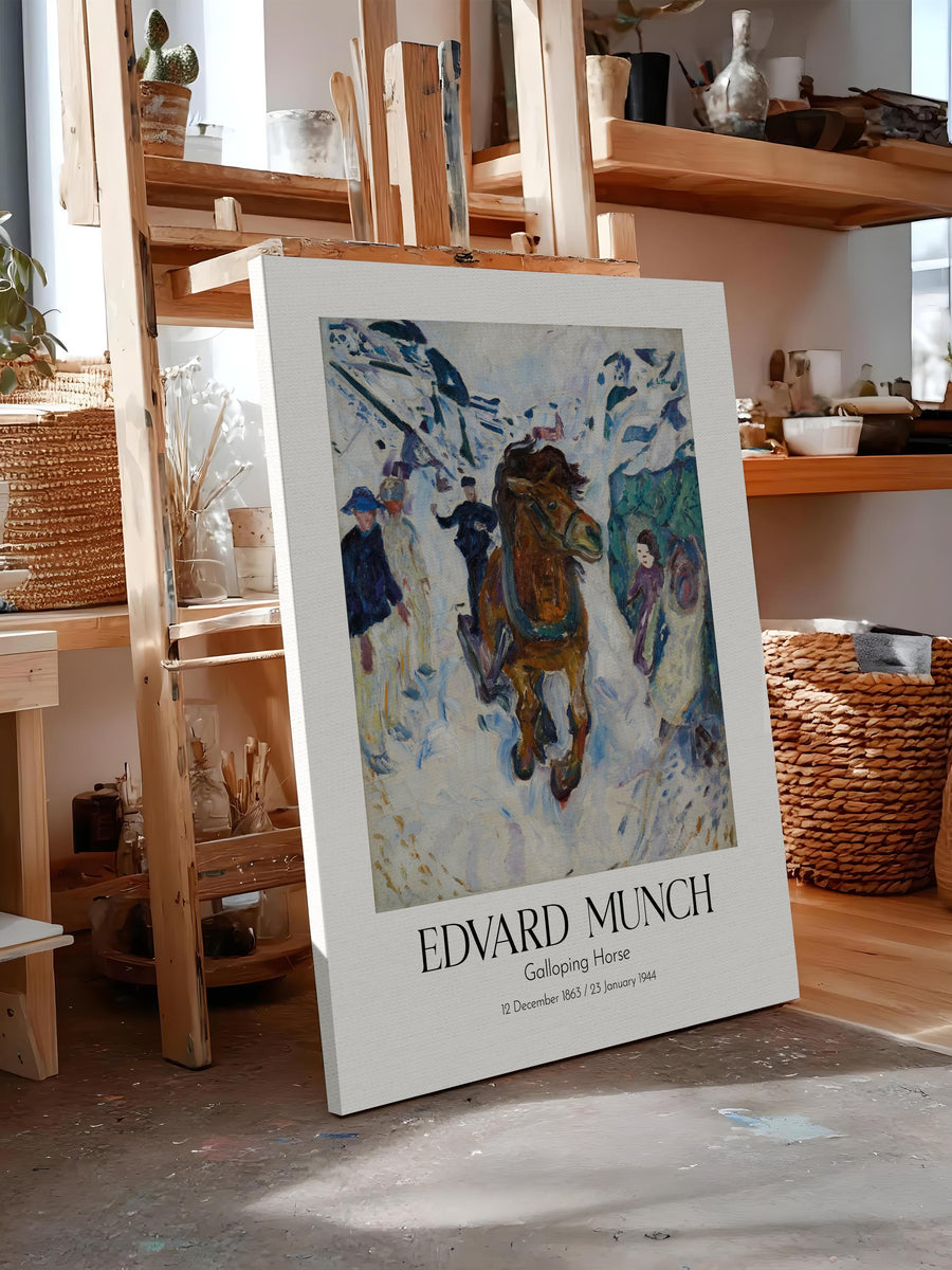 Edvard Munch - Galloping Horse, Kanvas Tablo, Sanat Serisi NO:111711