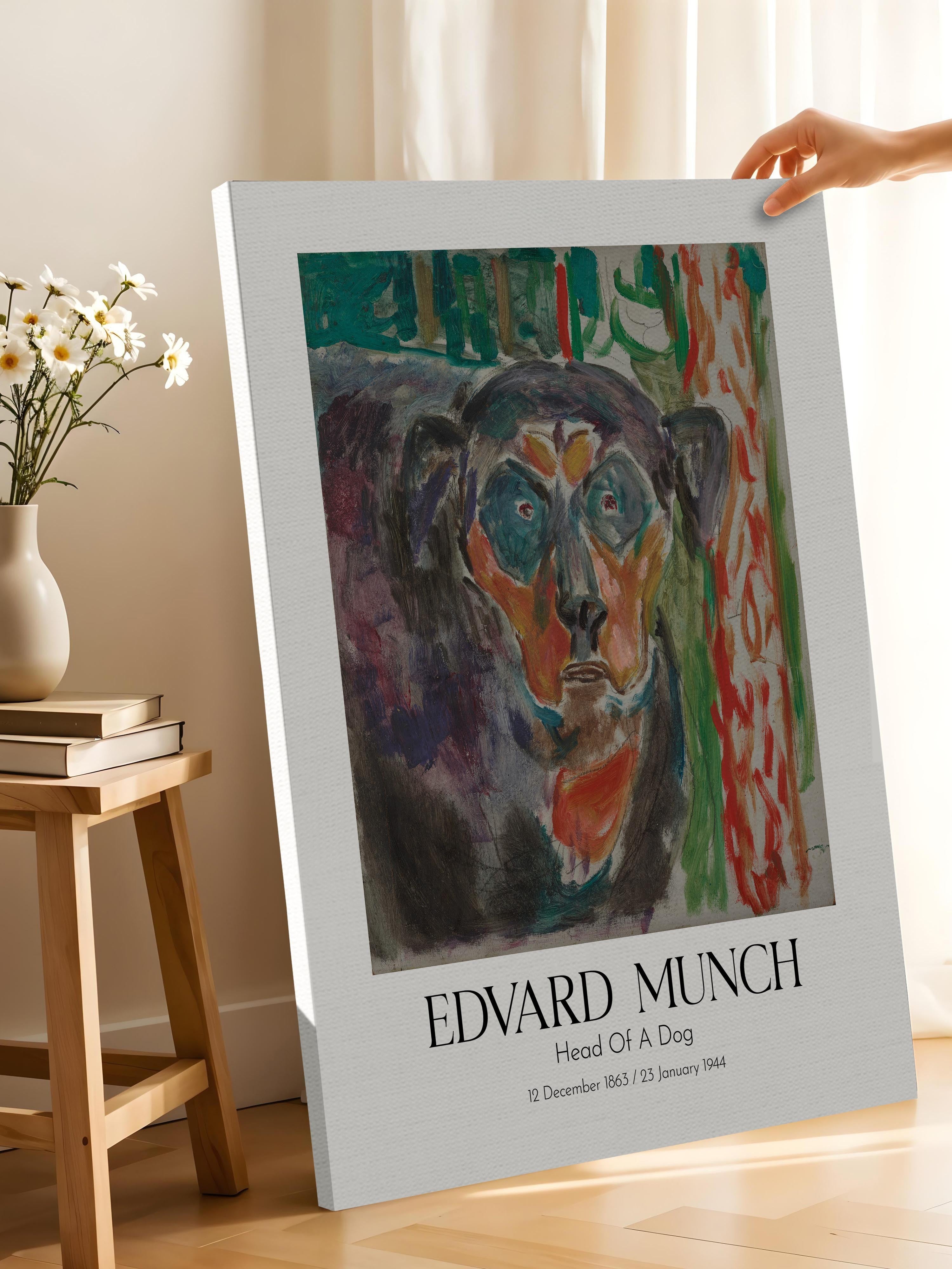 Edvard Munch - Head Of A Dog, Kanvas Tablo, Sanat Serisi NO:111713