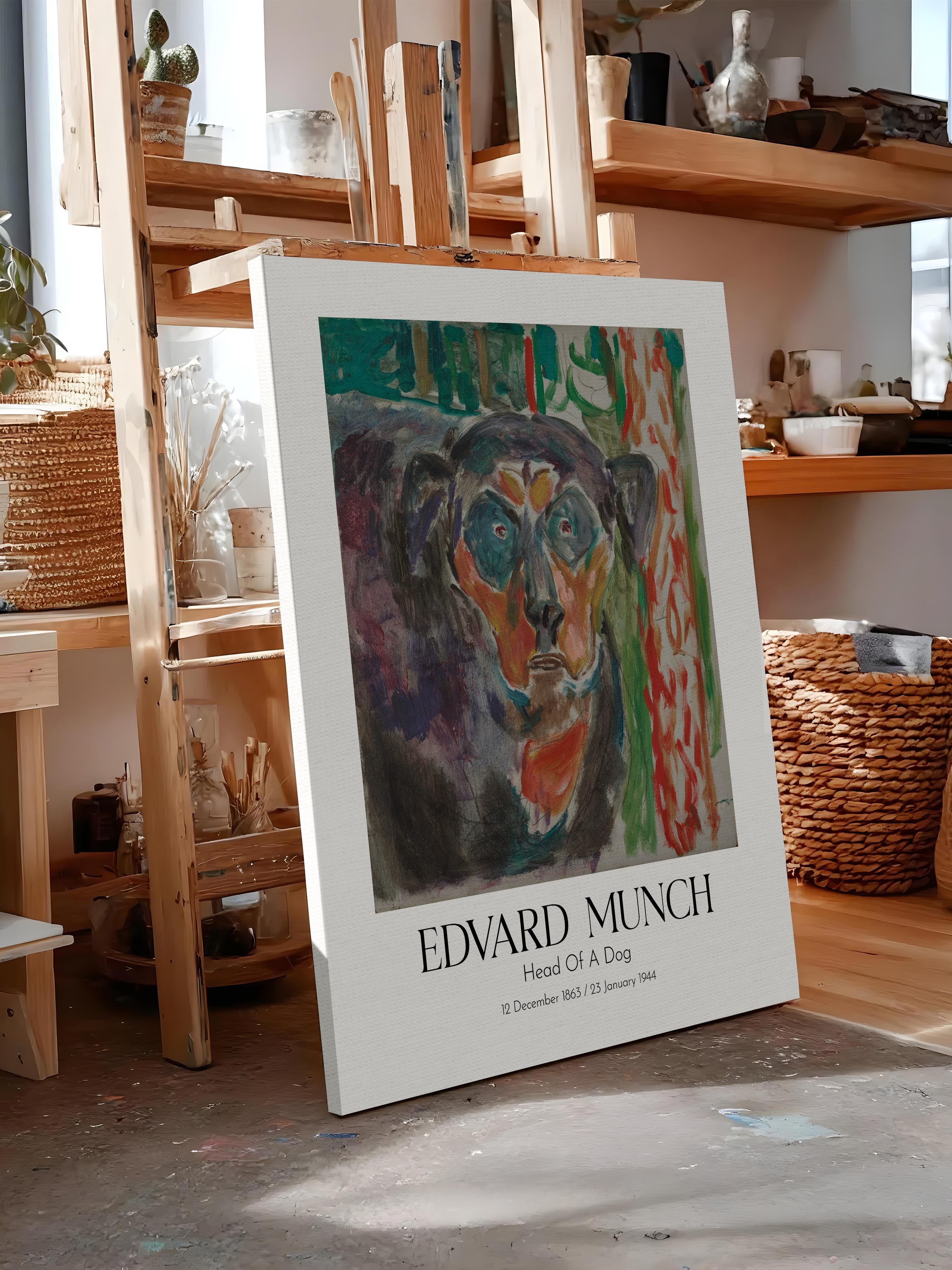 Edvard Munch - Head Of A Dog, Kanvas Tablo, Sanat Serisi NO:111713