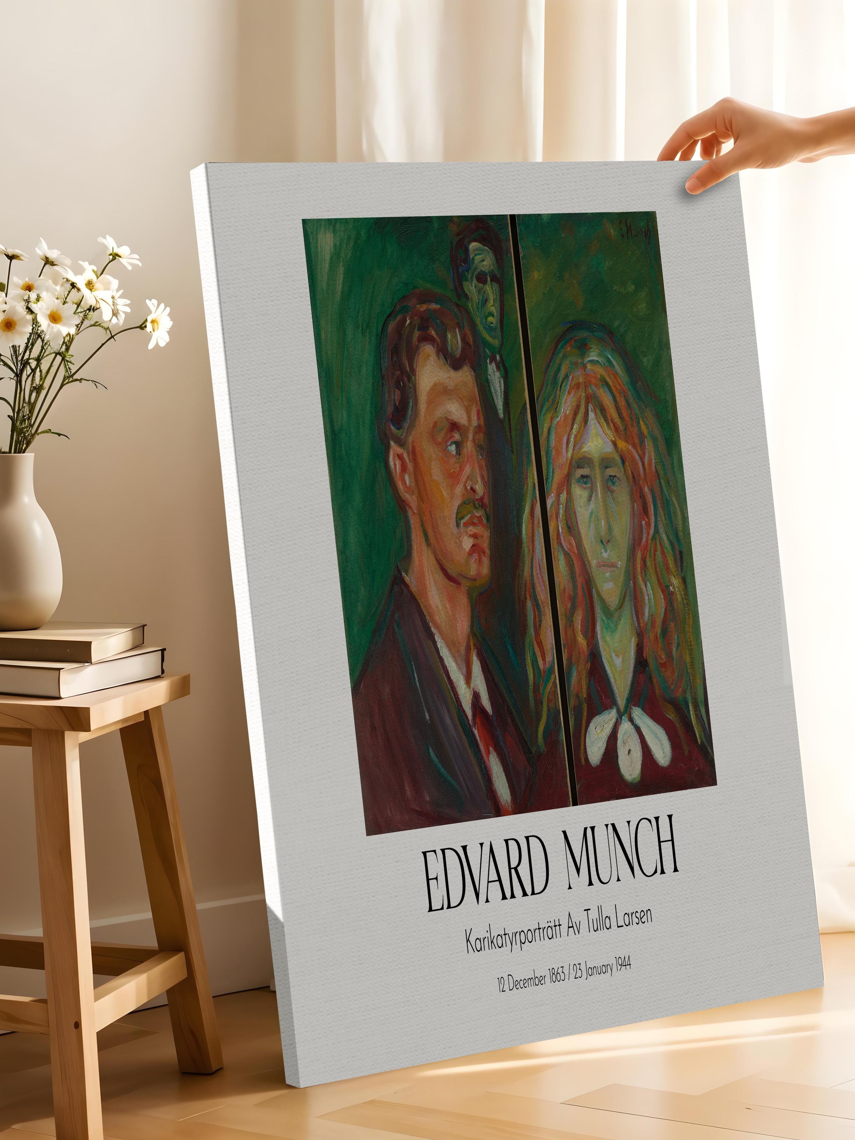 Edvard Munch - Karikatyrporträtt Av Tulla Larsen, Kanvas Tablo, Sanat Serisi NO:111741