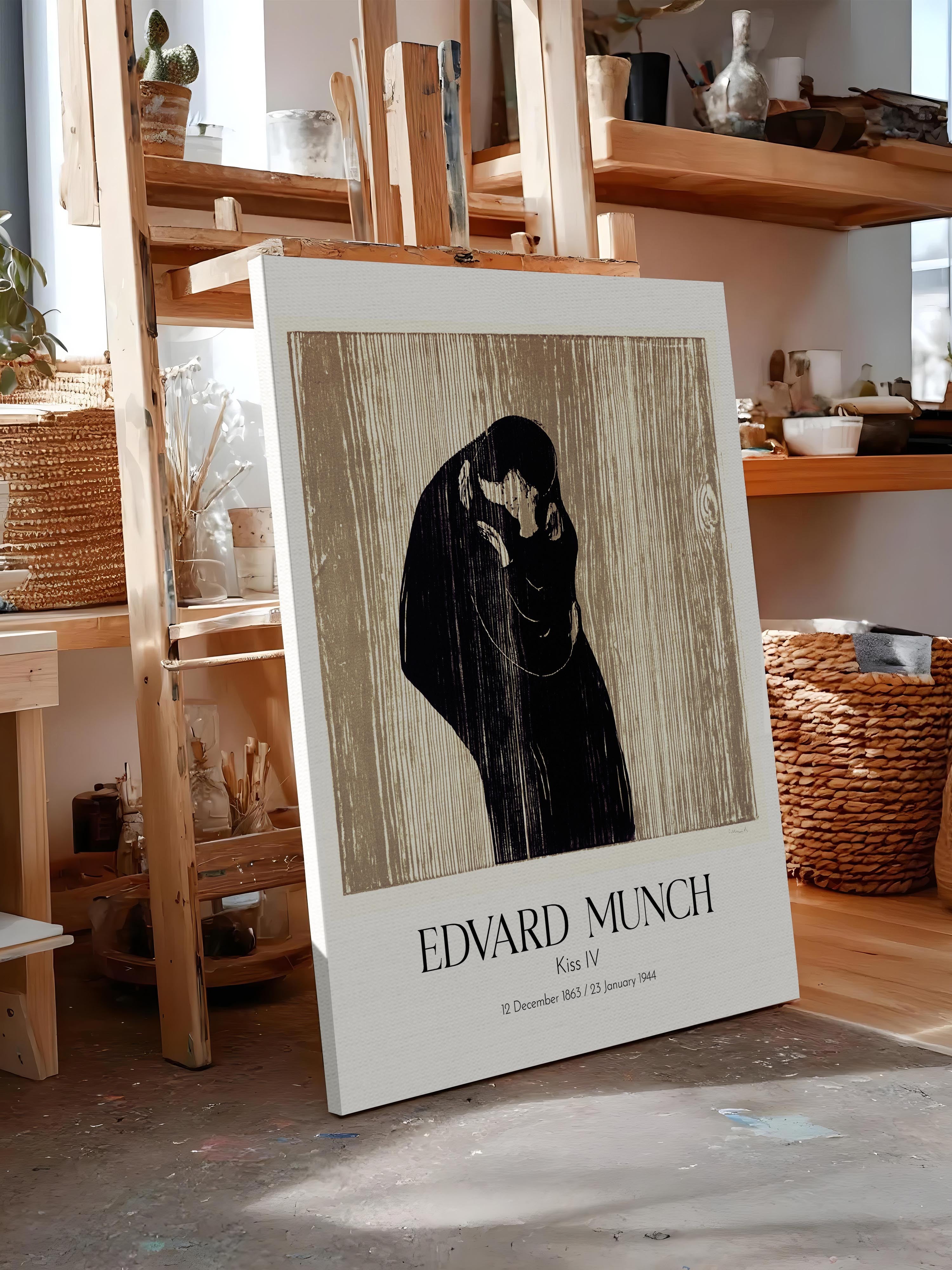 Edvard Munch - Kiss Iv, Kanvas Tablo, Sanat Serisi NO:111714