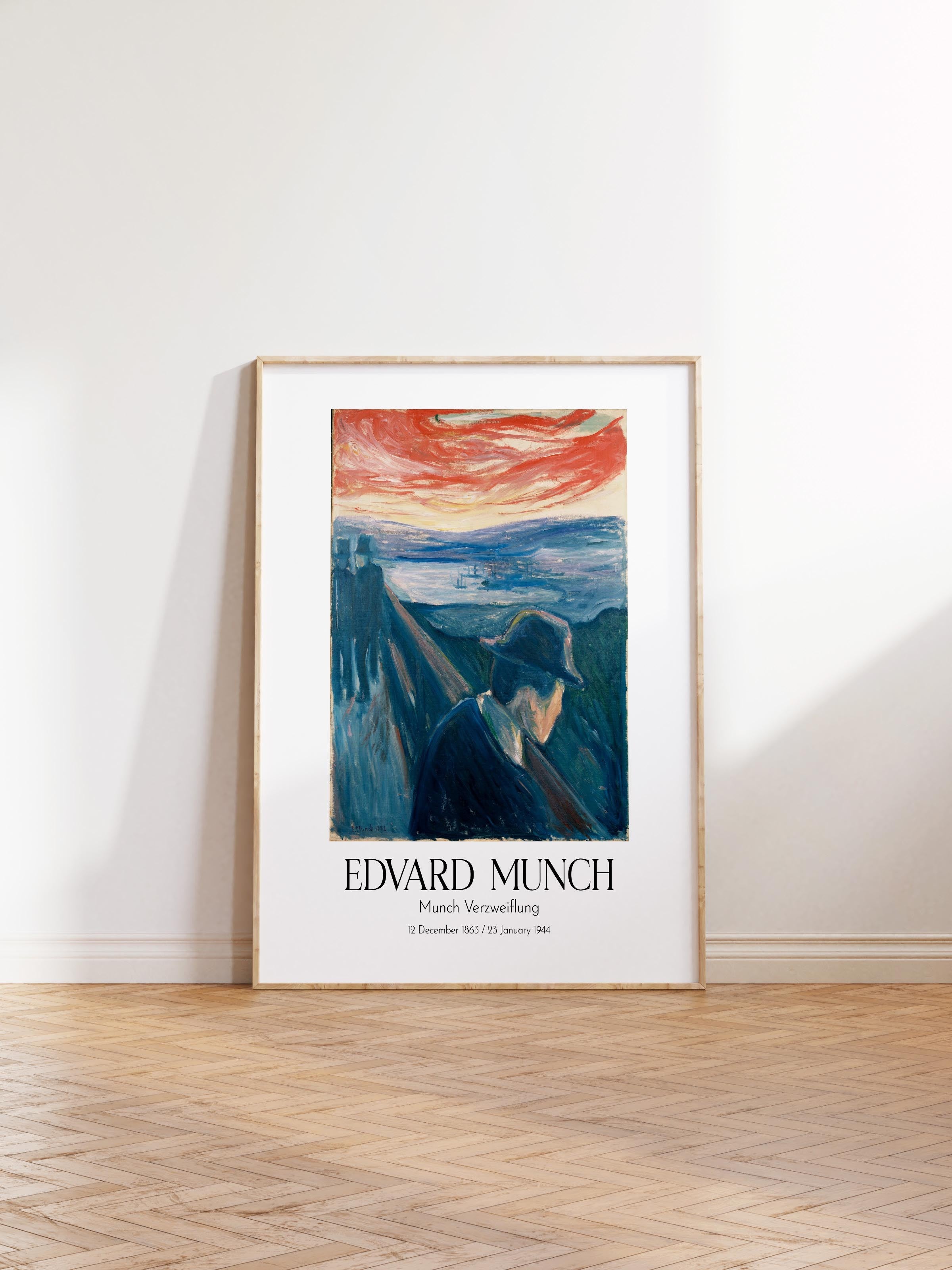 Edvard Munch - Munch Verzweiflung, Ahşap Çerçeveli Tablo, Sanat Serisi NO:111733