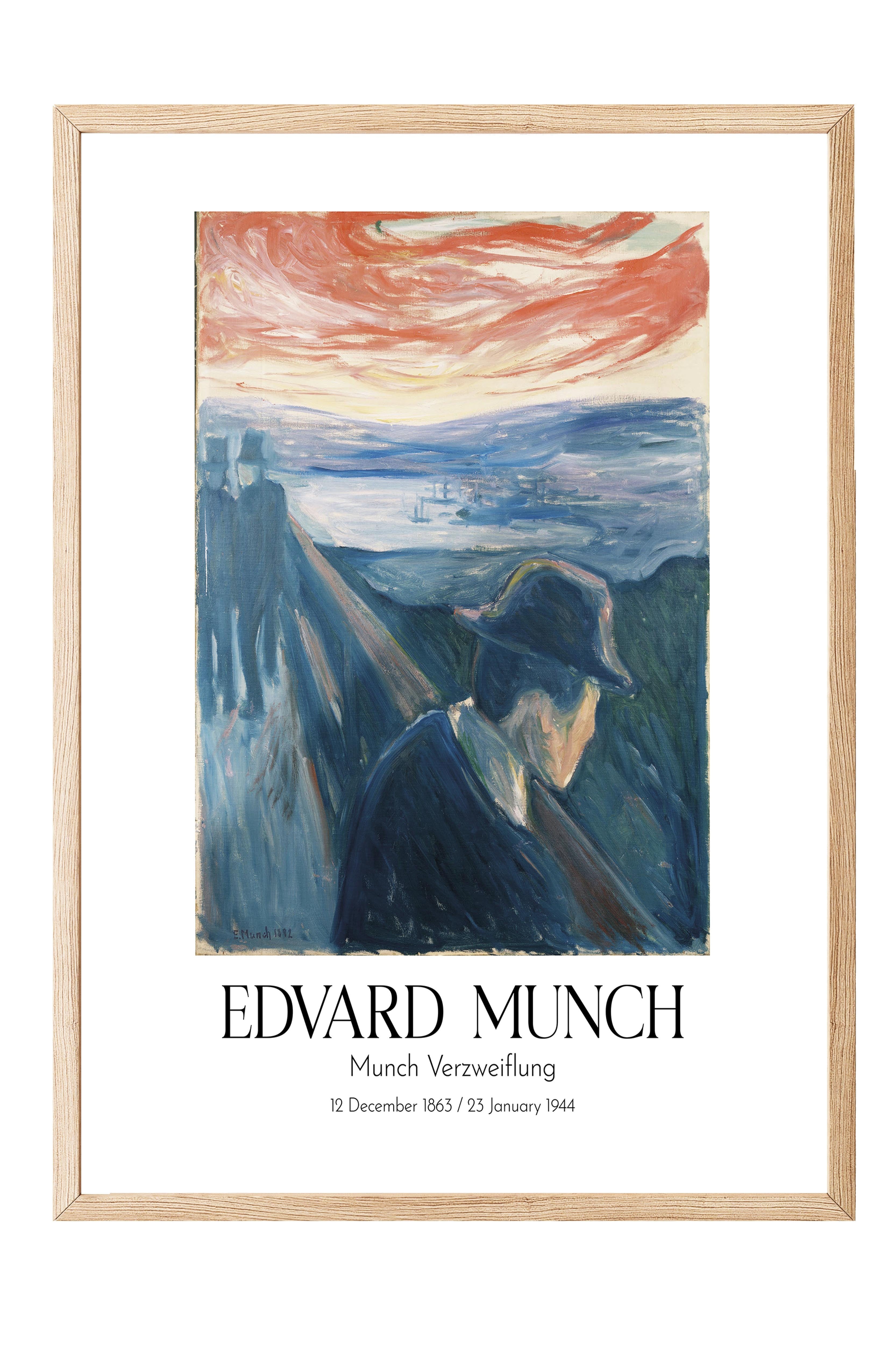 Edvard Munch - Munch Verzweiflung, Ahşap Çerçeveli Tablo, Sanat Serisi NO:111733