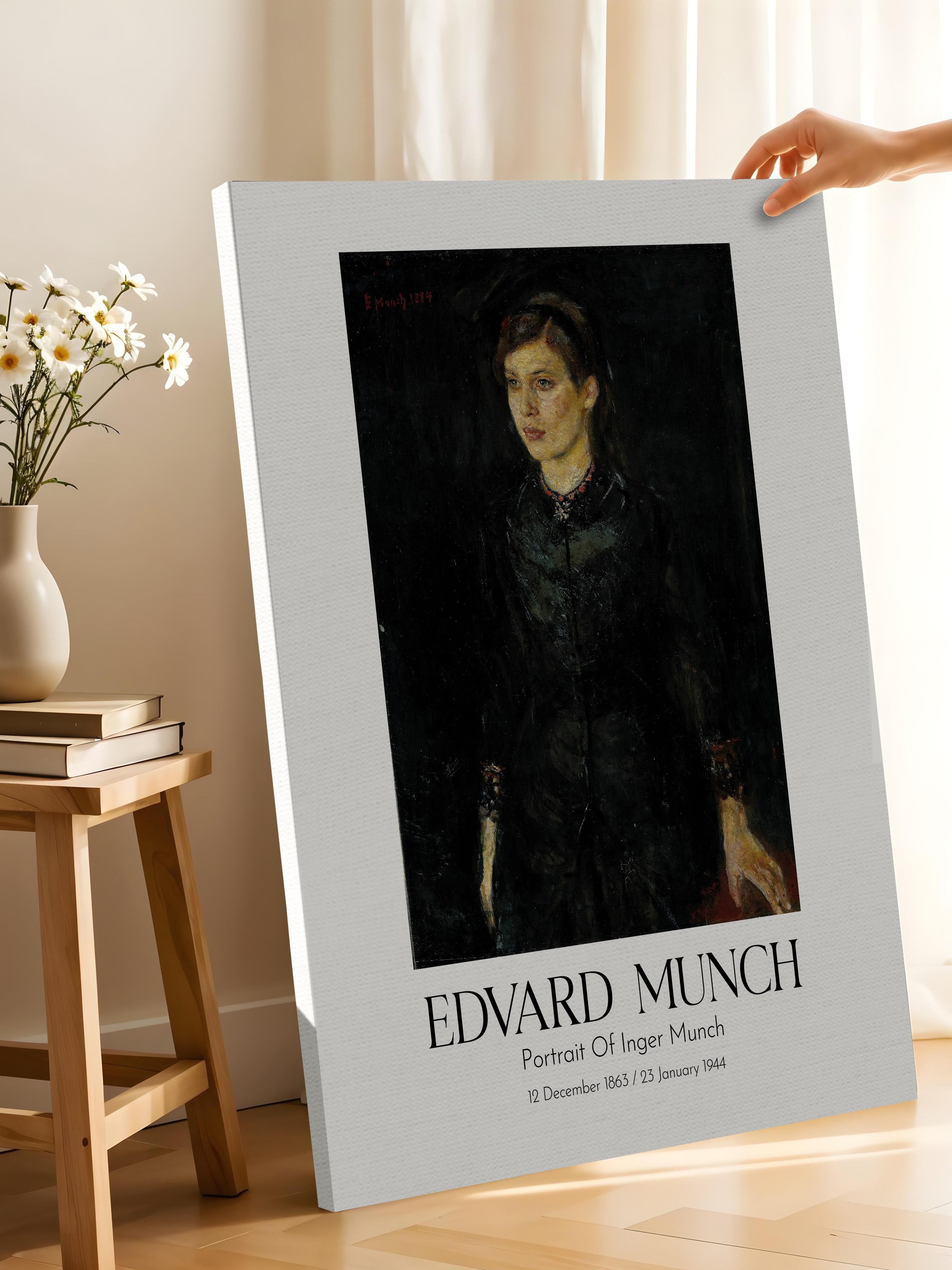 Edvard Munch - Portrait Of Inger Munch, Kanvas Tablo, Sanat Serisi NO:111716