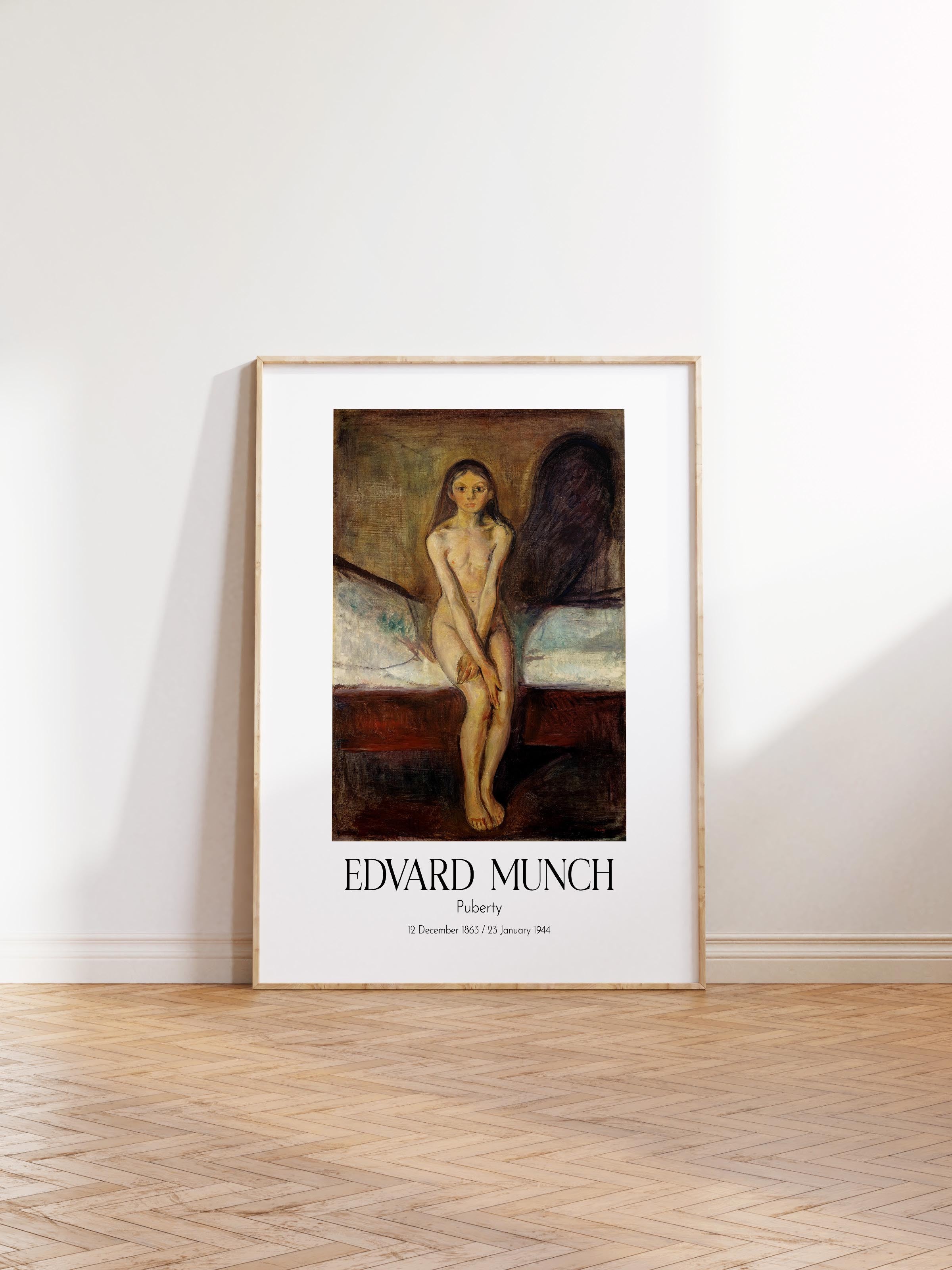Edvard Munch - Puberty, Ahşap Çerçeveli Tablo, Sanat Serisi NO:111717