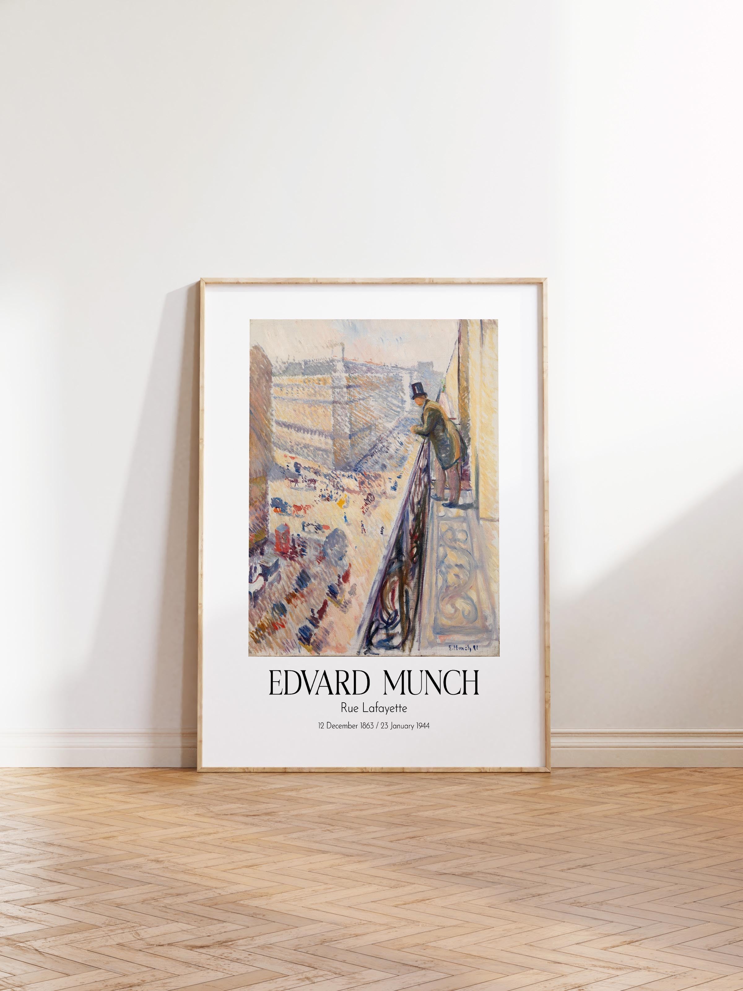 Edvard Munch - Rue Lafayette, Ahşap Çerçeveli Tablo, Sanat Serisi NO:111718