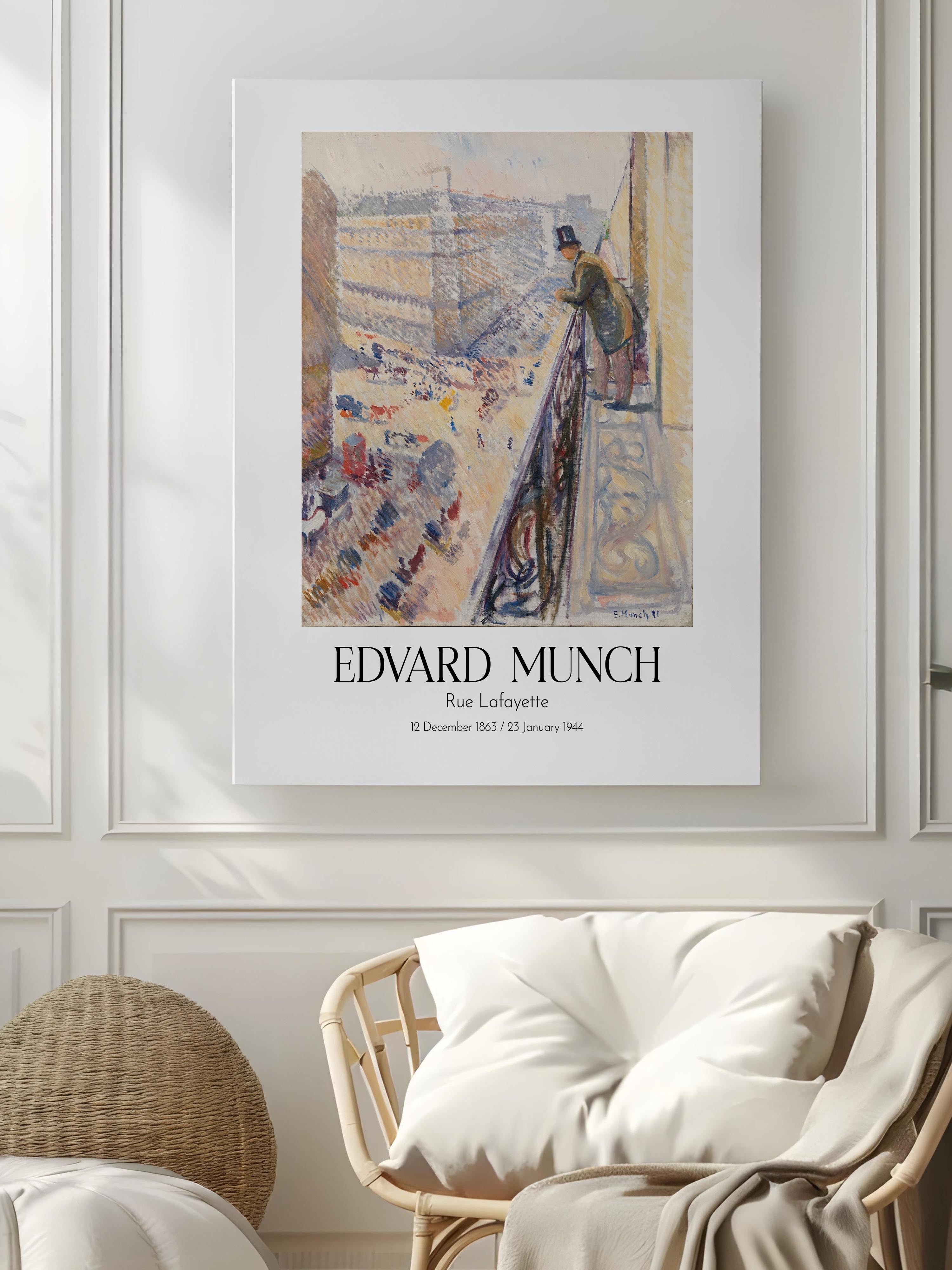 Edvard Munch - Rue Lafayette, Kanvas Tablo, Sanat Serisi NO:111718