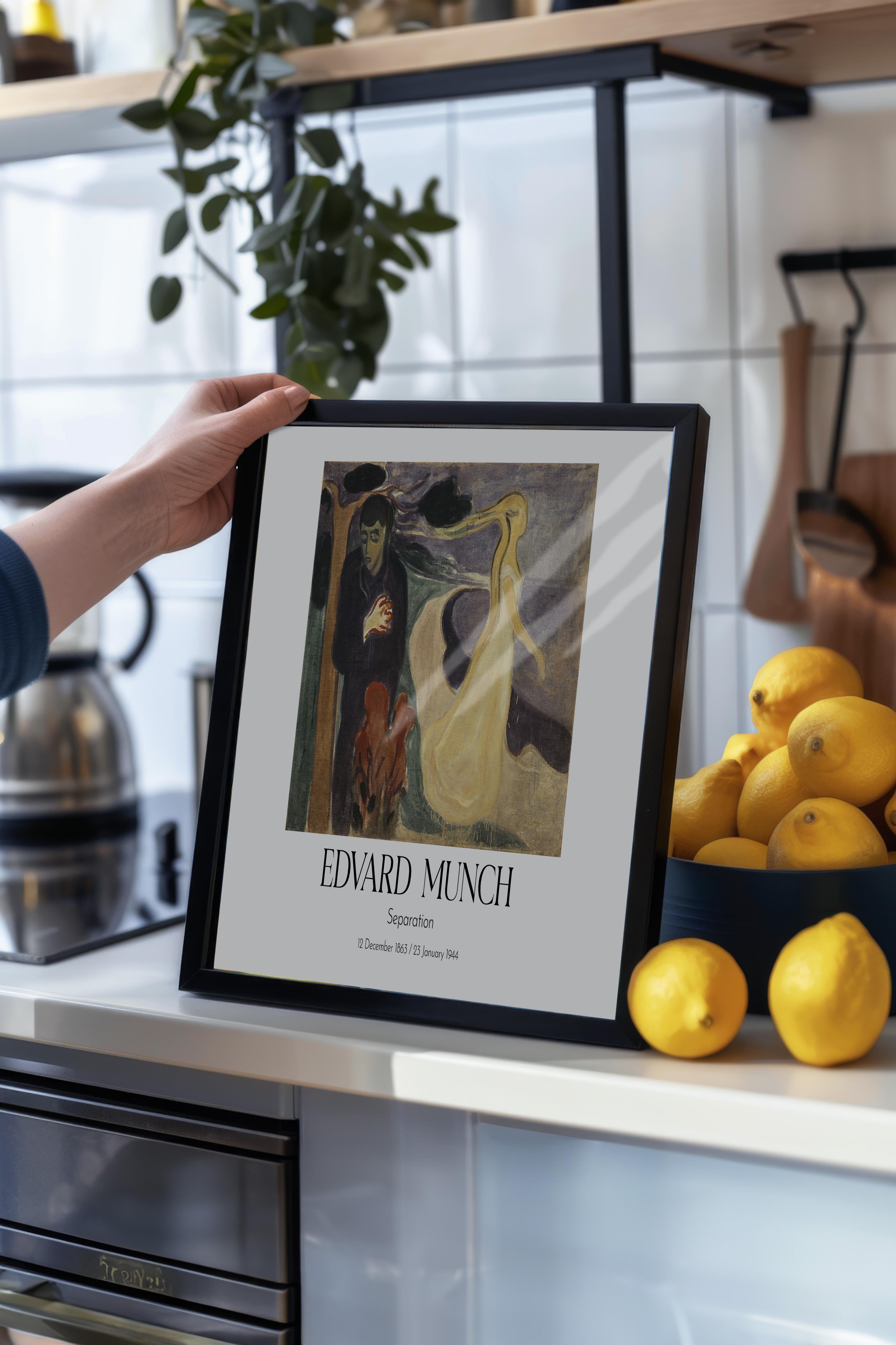 Edvard Munch - Separation, Siyah Çerçeveli Tablo, Sanat Serisi NO:111742