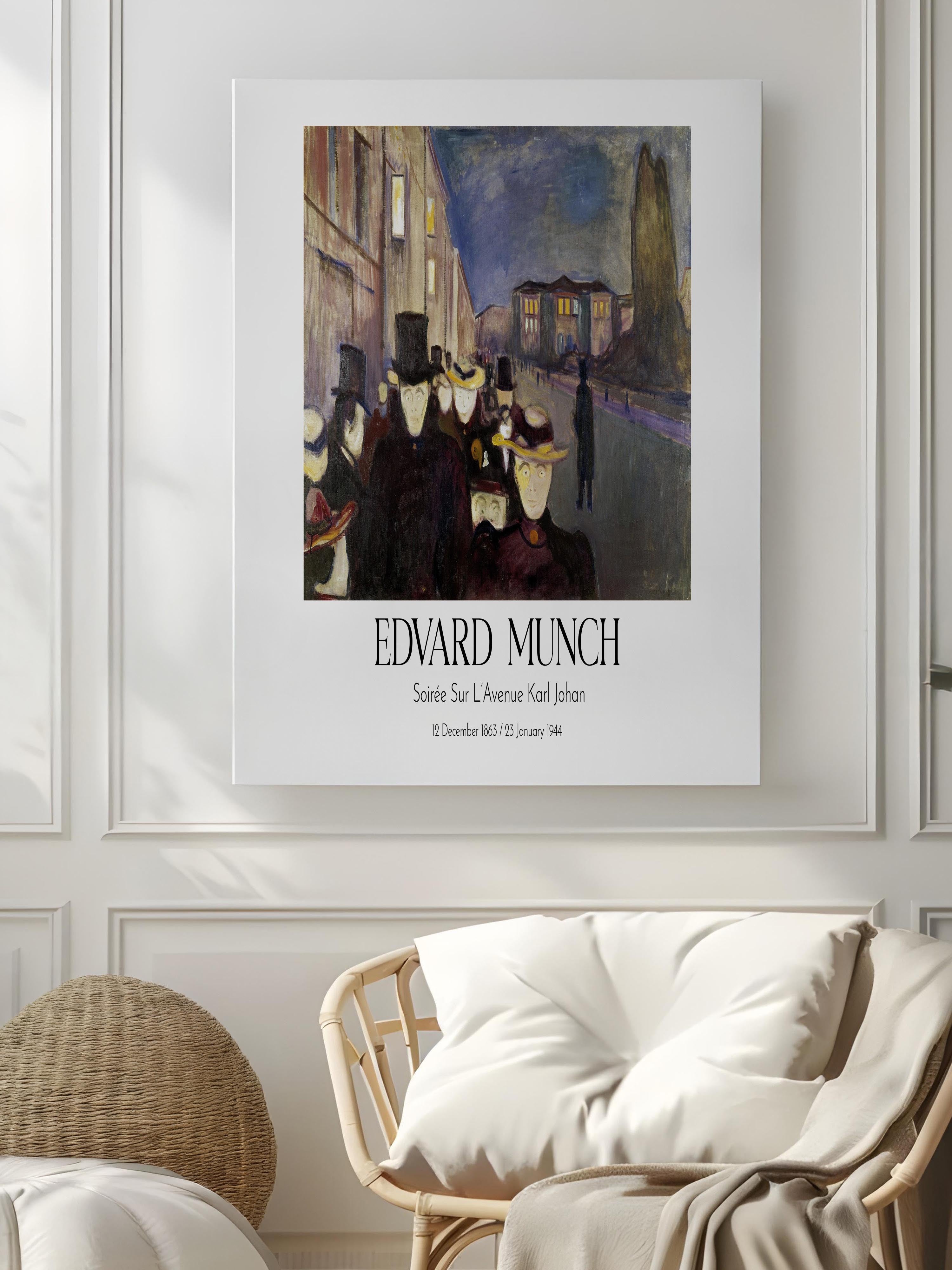 Edvard Munch - Soirée Sur L'Avenue Karl Johan, Kanvas Tablo, Sanat Serisi NO:111743