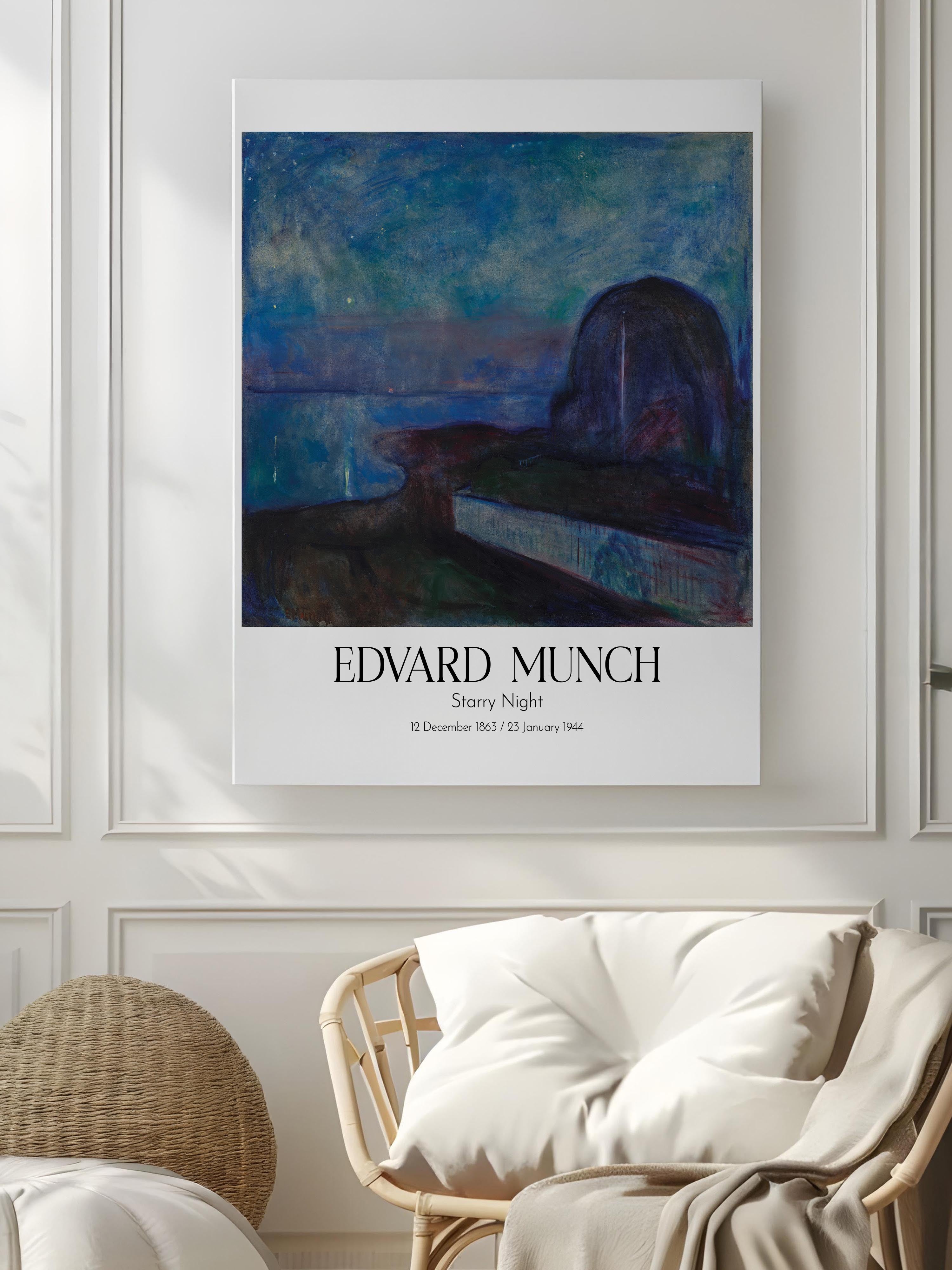 Edvard Munch - Starry Night, Kanvas Tablo, Sanat Serisi NO:111722