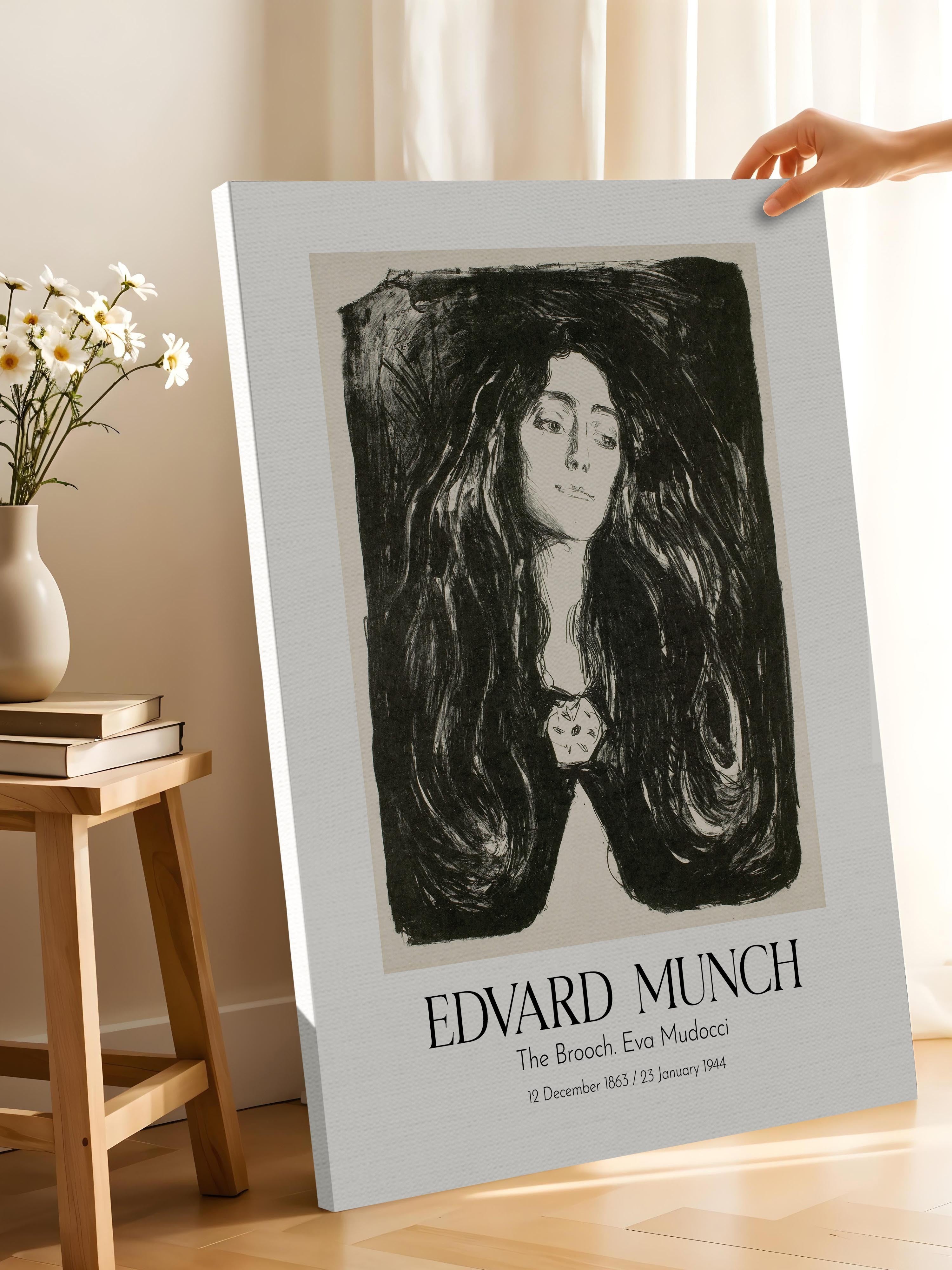 Edvard Munch - The Brooch. Eva Mudocci, Kanvas Tablo, Sanat Serisi NO:111724