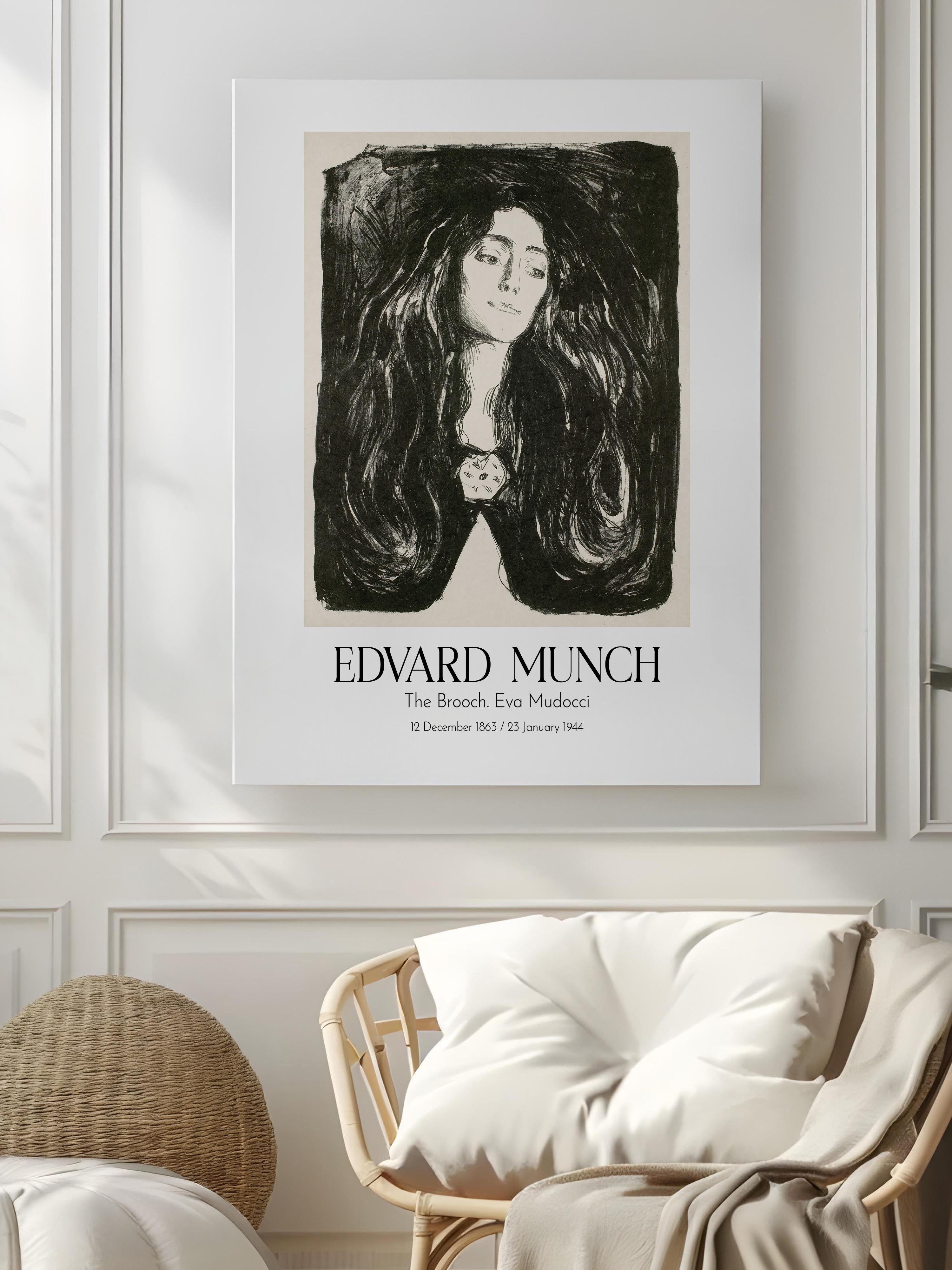 Edvard Munch - The Brooch. Eva Mudocci, Kanvas Tablo, Sanat Serisi NO:111724