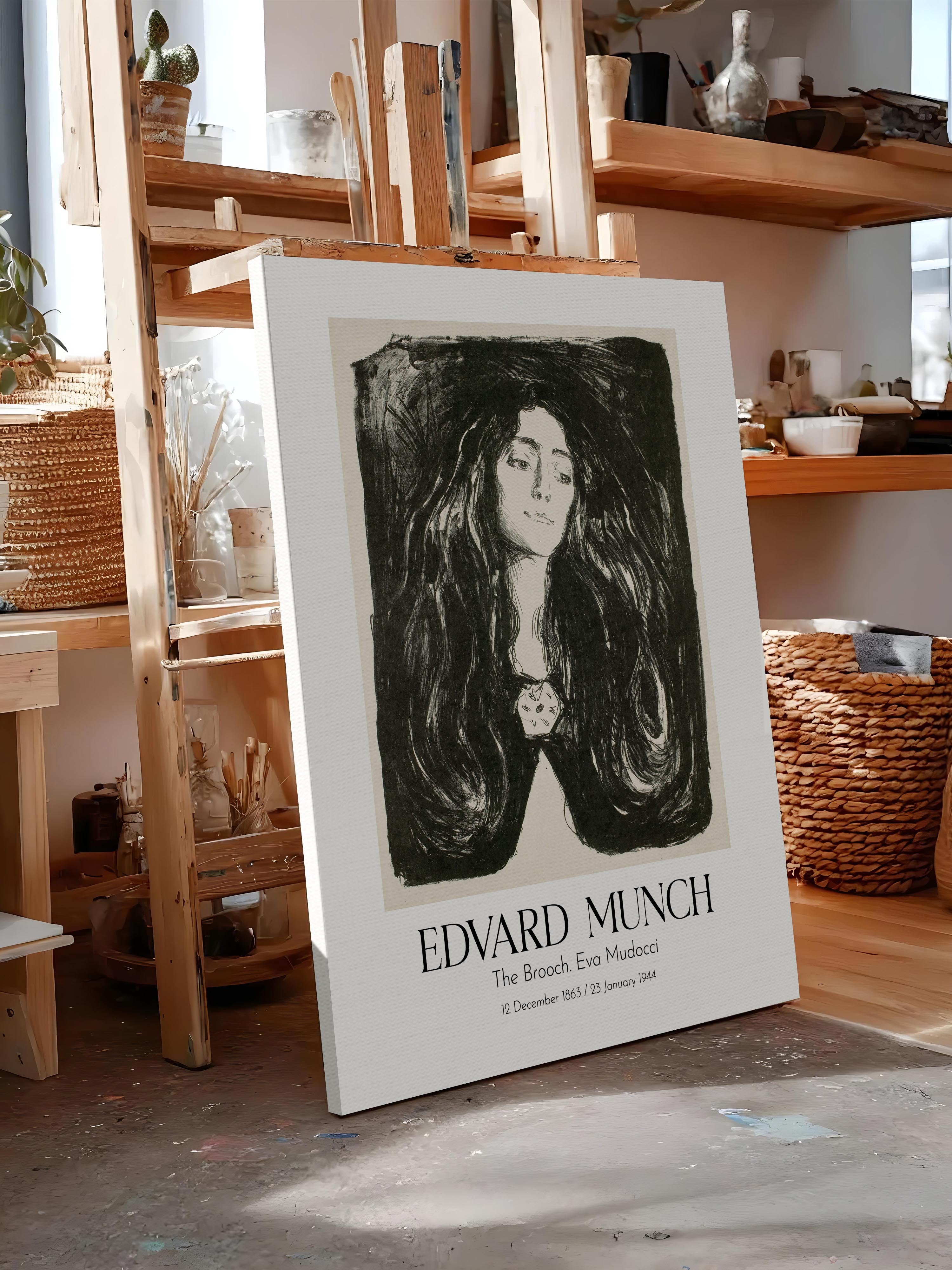 Edvard Munch - The Brooch. Eva Mudocci, Kanvas Tablo, Sanat Serisi NO:111724