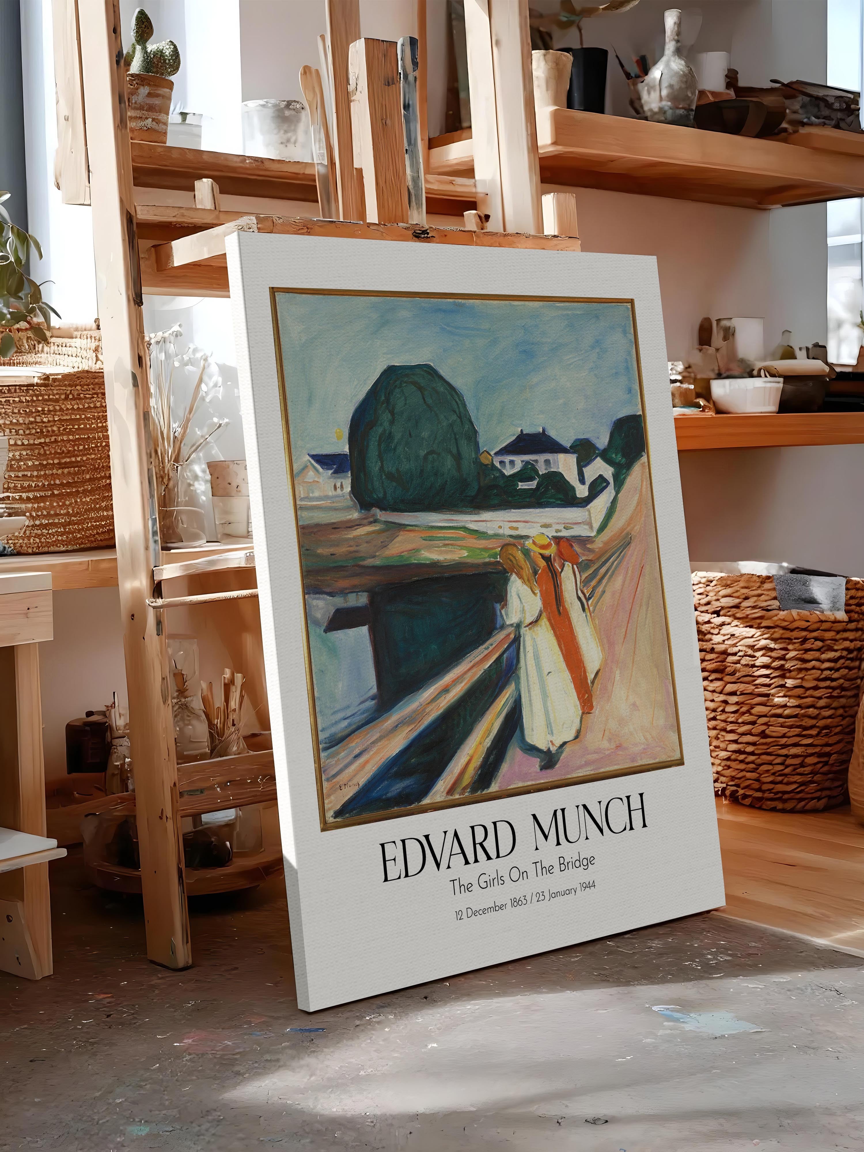 Edvard Munch - The Girls On The Bridge, Kanvas Tablo, Sanat Serisi NO:111725