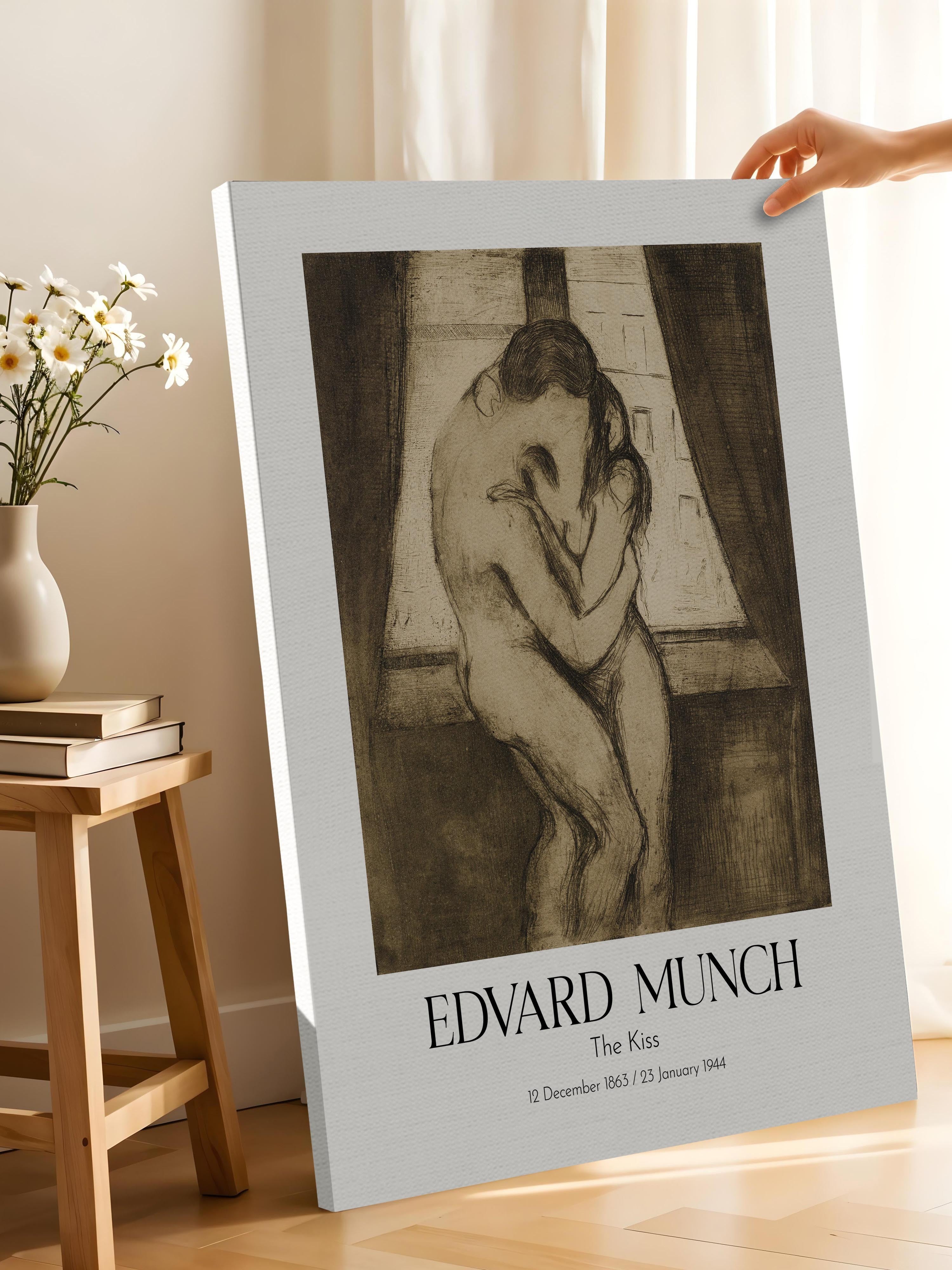 Edvard Munch - The Kiss (2), Kanvas Tablo, Sanat Serisi NO:111726