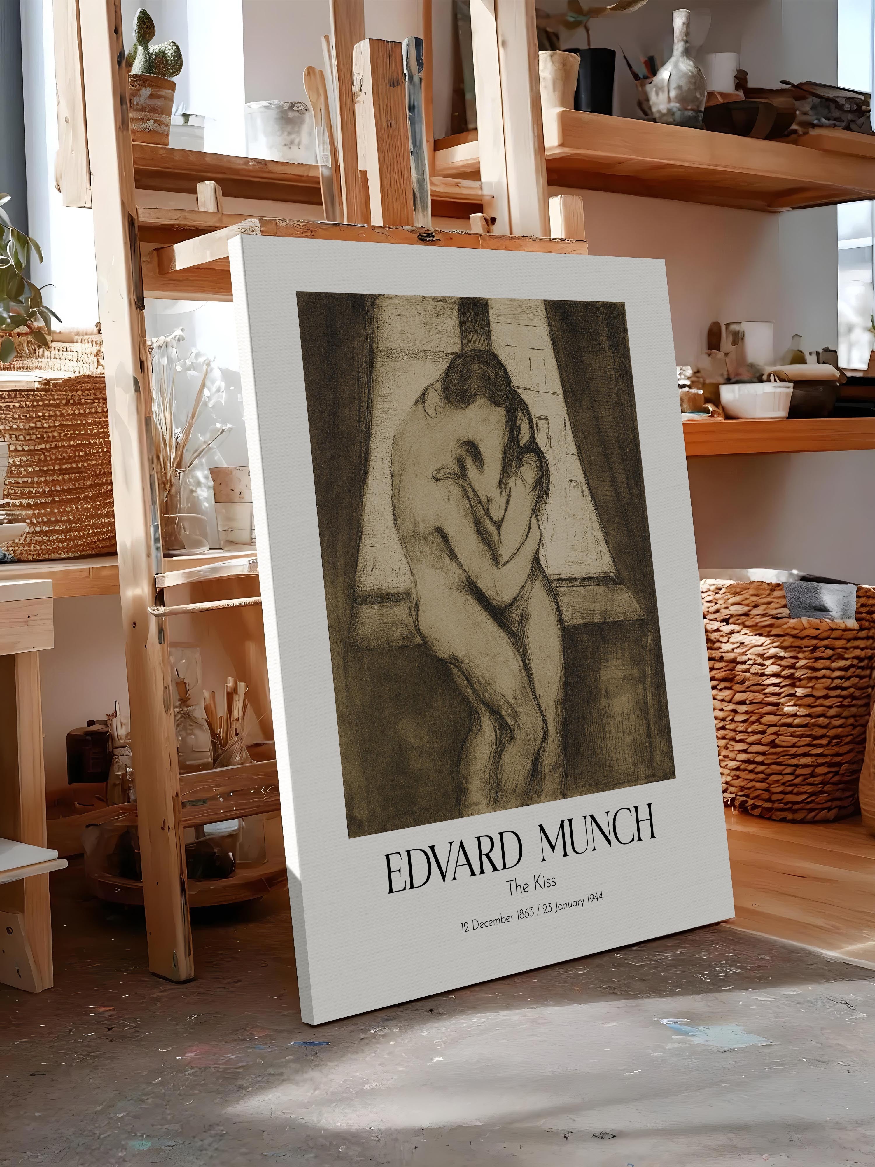 Edvard Munch - The Kiss (2), Kanvas Tablo, Sanat Serisi NO:111726