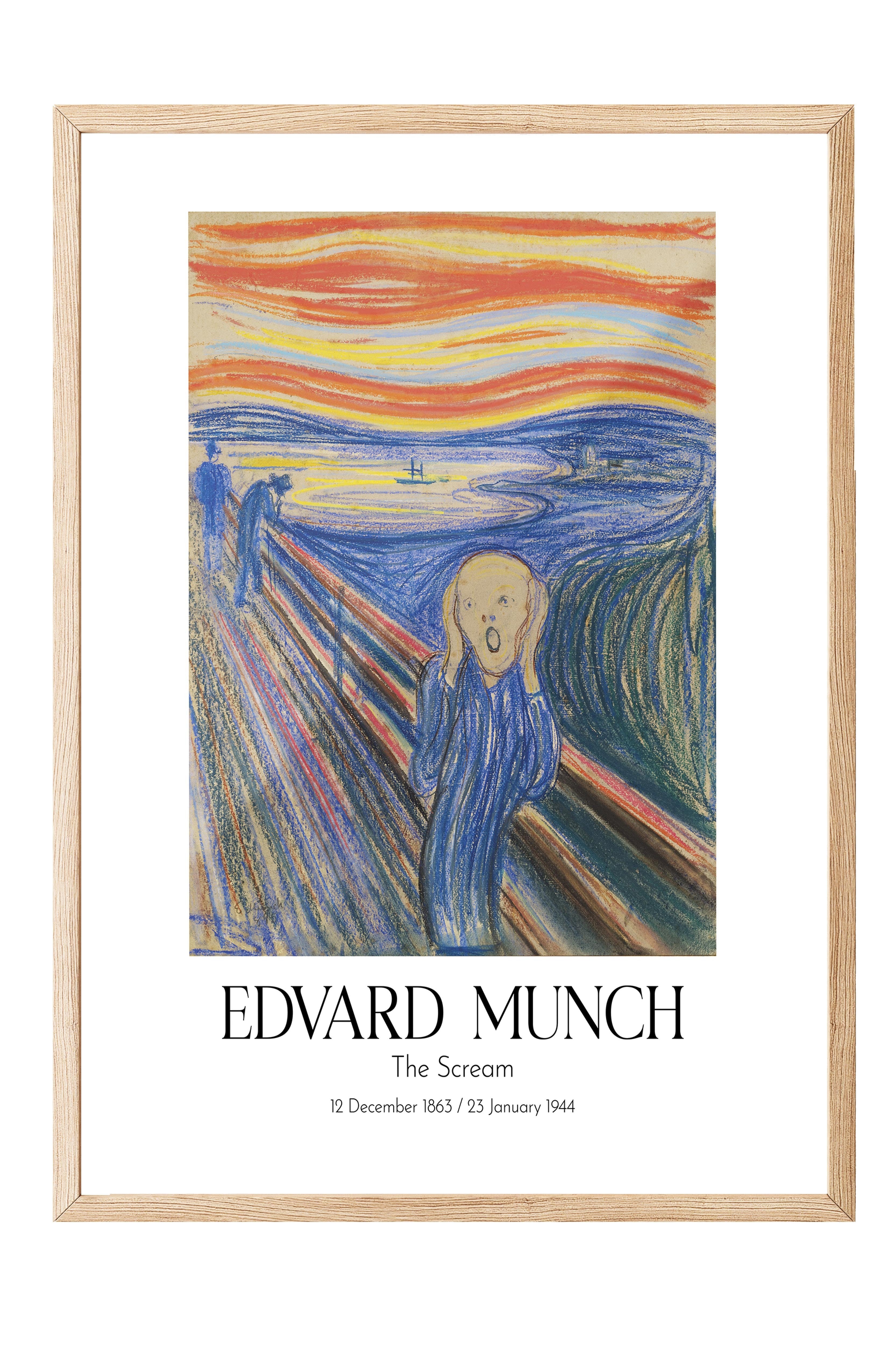 Edvard Munch - The Scream, Ahşap Çerçeveli Tablo, Sanat Serisi NO:111728