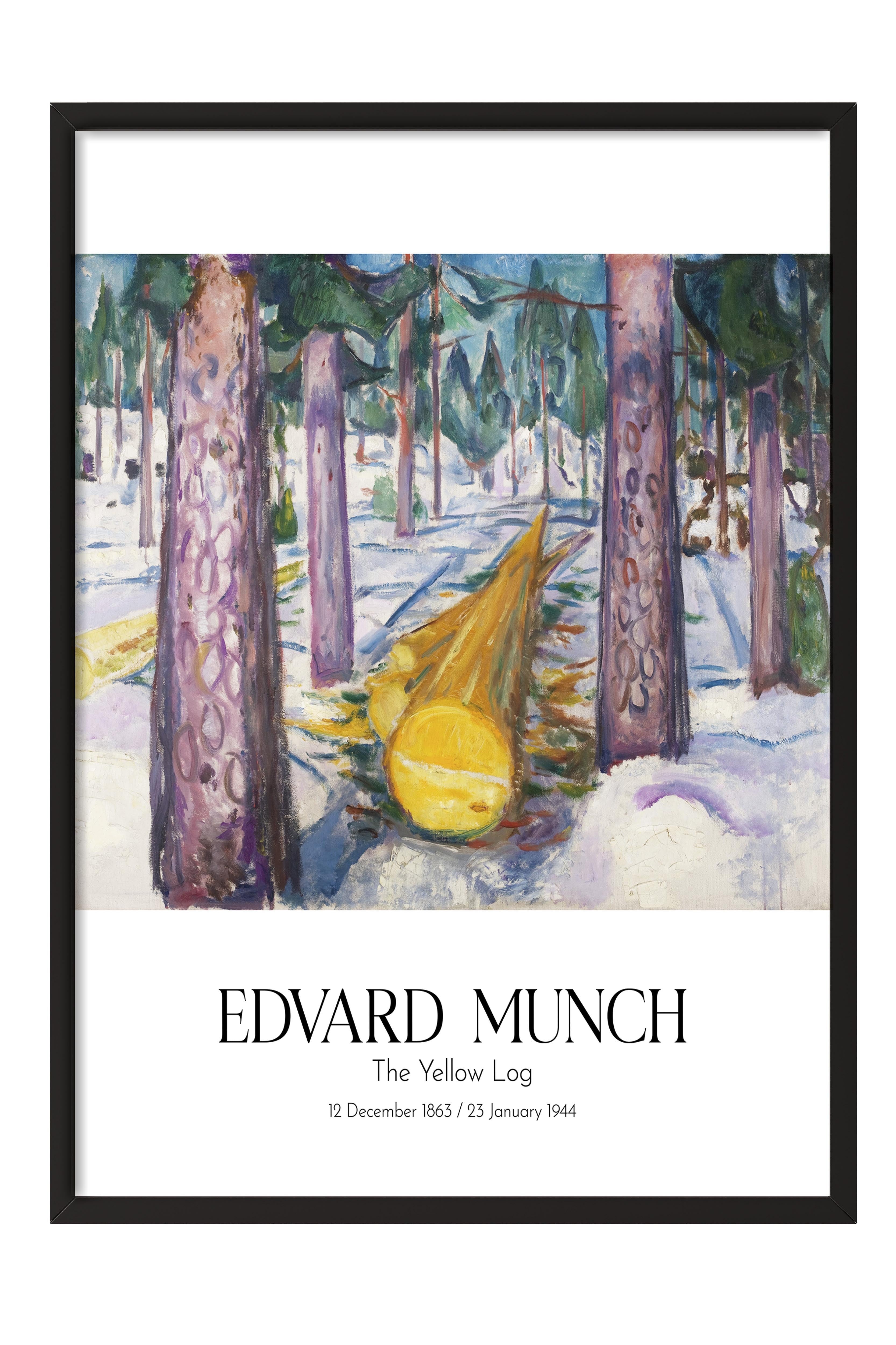 Edvard Munch - The Yellow Log, Siyah Çerçeveli Tablo, Sanat Serisi NO:111731