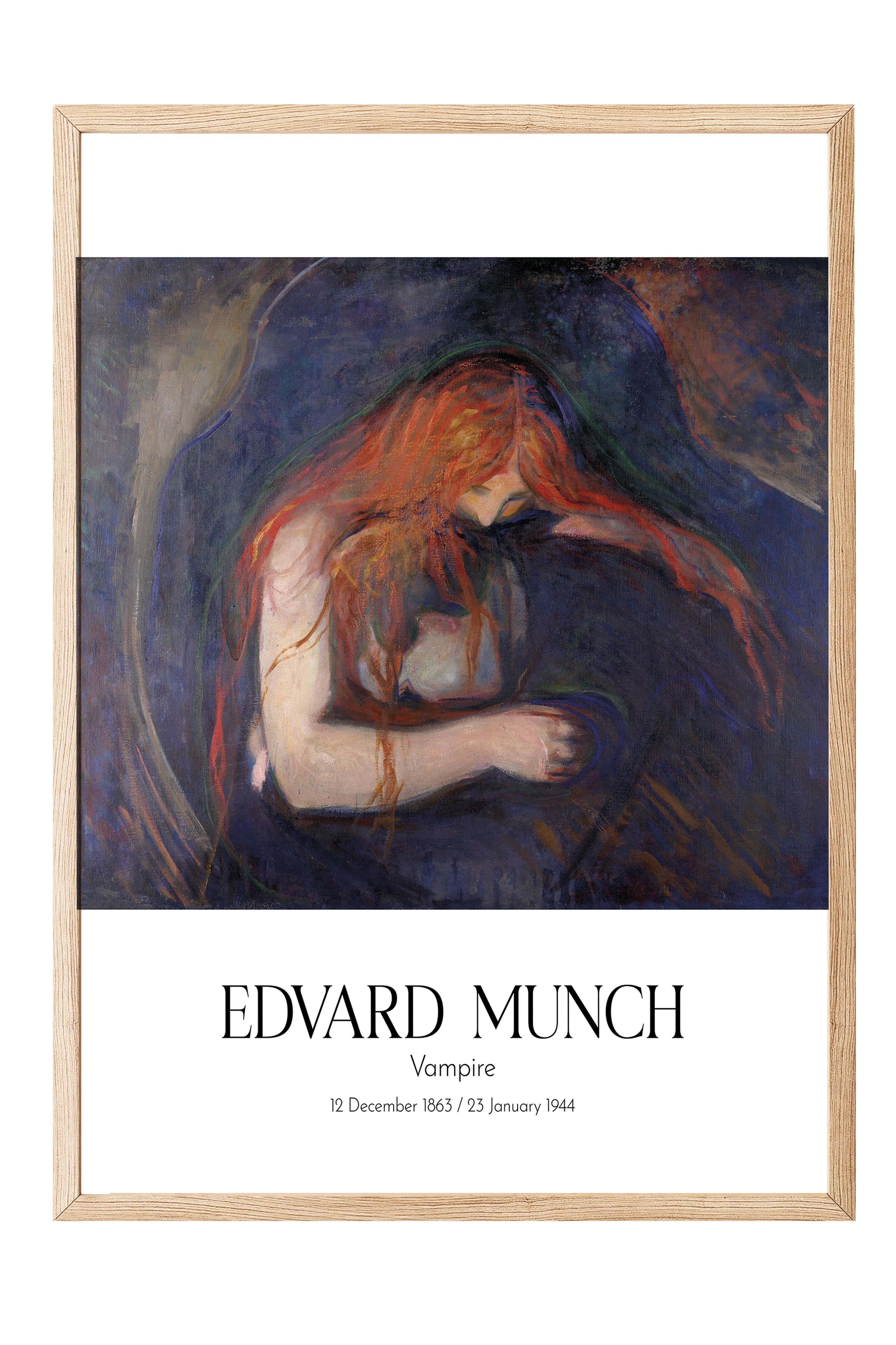 Edvard Munch - Vampire, Ahşap Çerçeveli Tablo, Sanat Serisi NO:111732