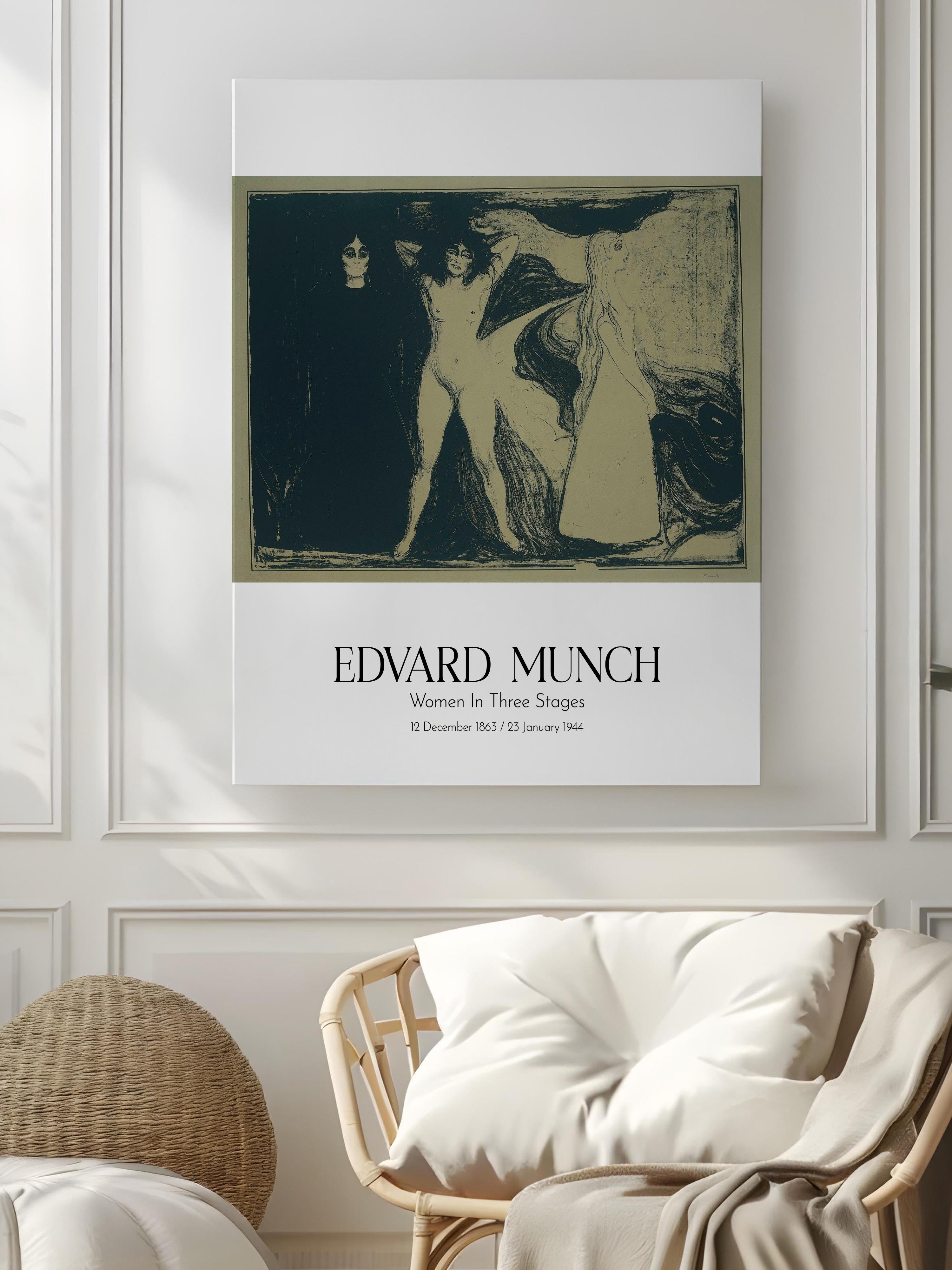 Edvard Munch - Women In Three Stages, Kanvas Tablo, Sanat Serisi NO:111735