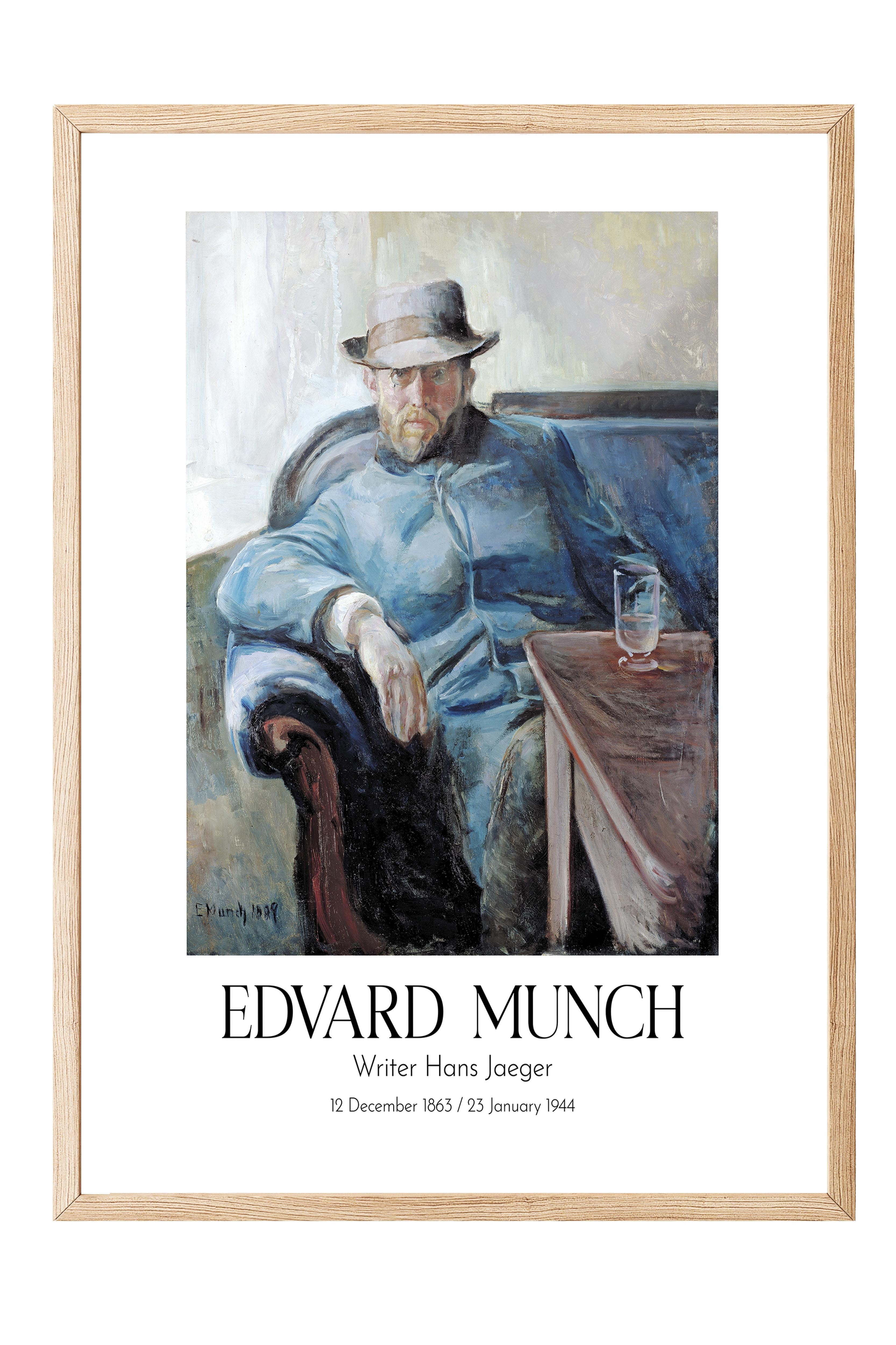 Edvard Munch - Writer Hans Jaeger, Ahşap Çerçeveli Tablo, Sanat Serisi NO:111736