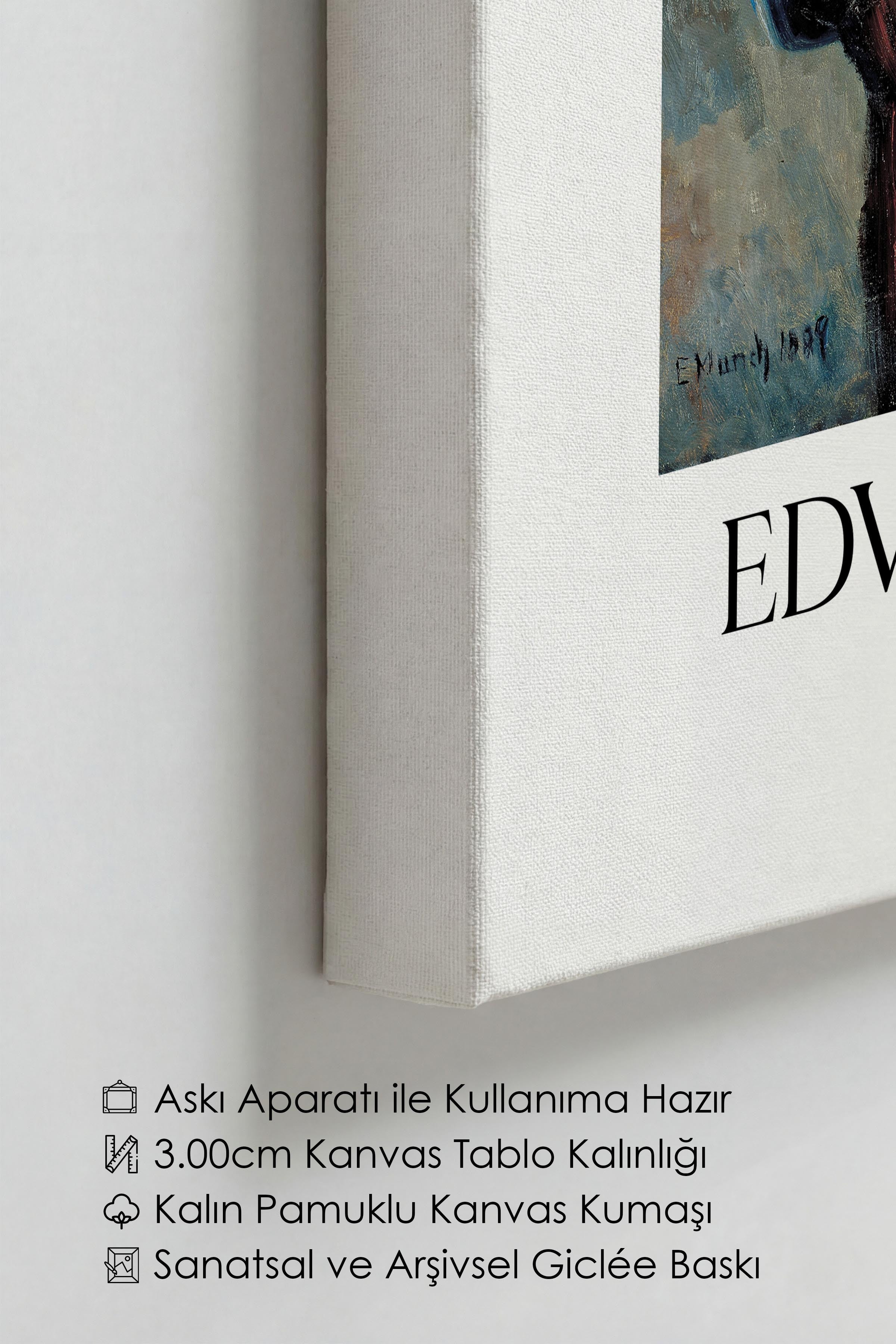 Edvard Munch - Writer Hans Jaeger, Kanvas Tablo, Sanat Serisi NO:111736