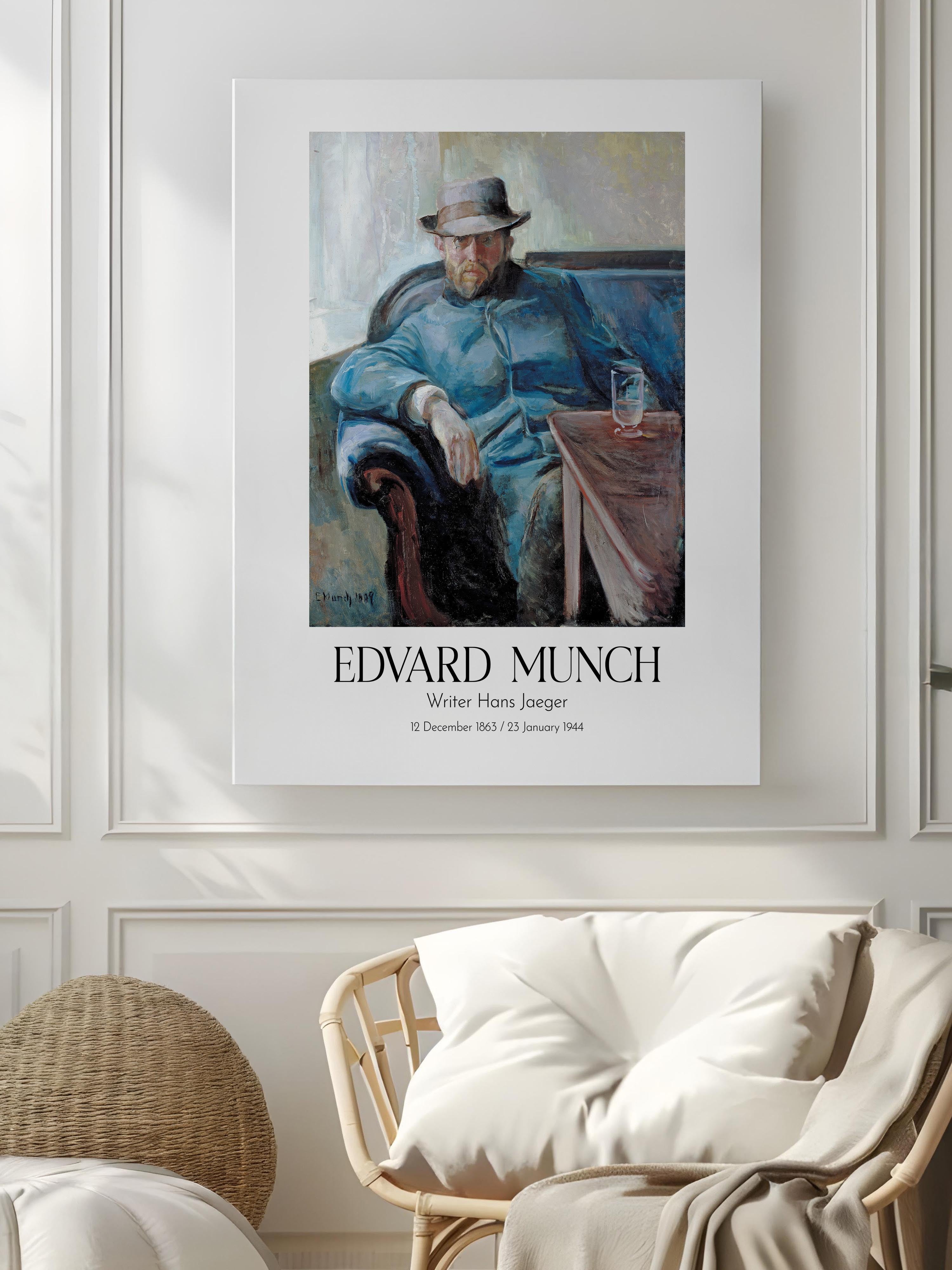 Edvard Munch - Writer Hans Jaeger, Kanvas Tablo, Sanat Serisi NO:111736