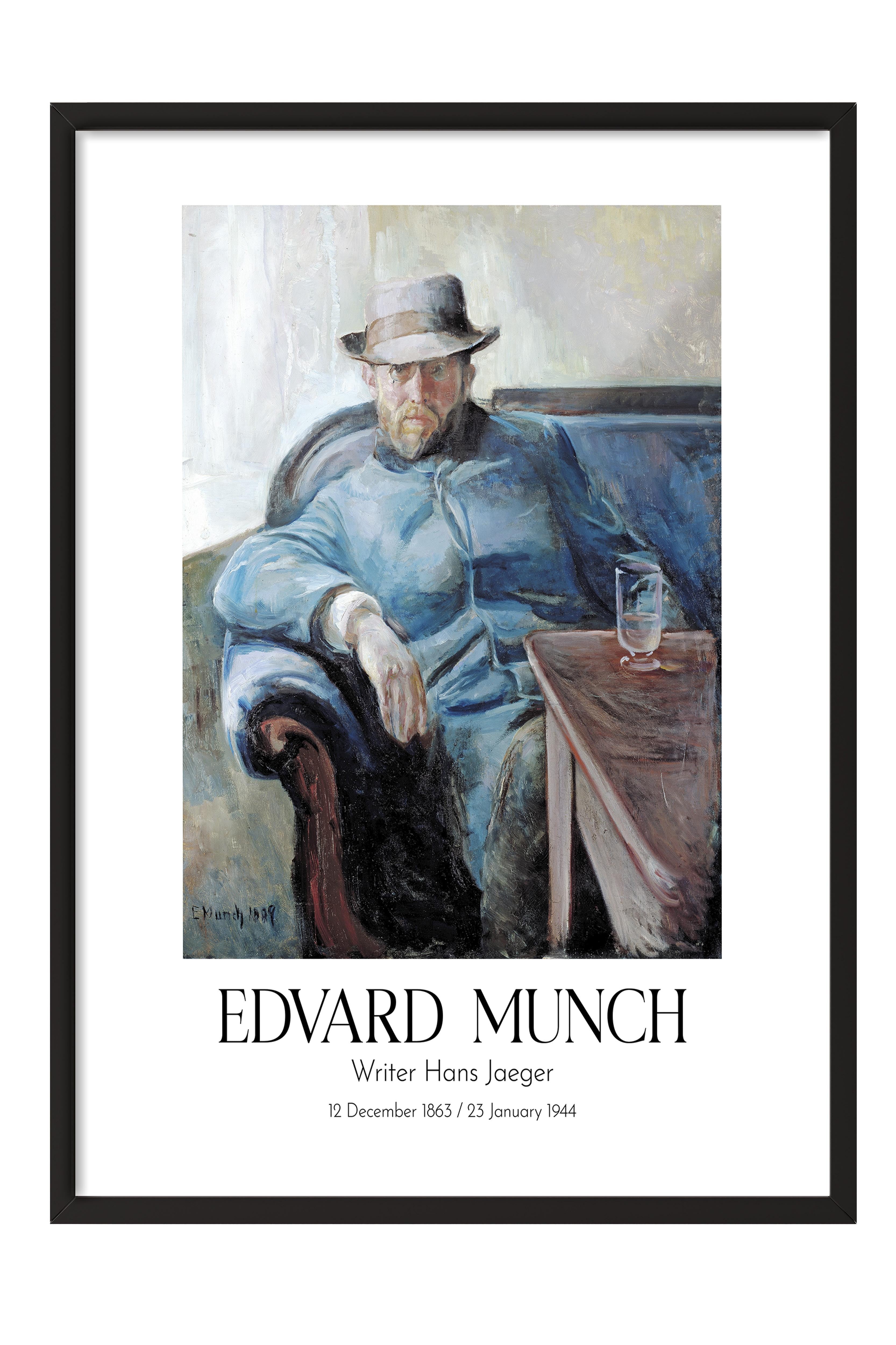 Edvard Munch - Writer Hans Jaeger, Siyah Çerçeveli Tablo, Sanat Serisi NO:111736