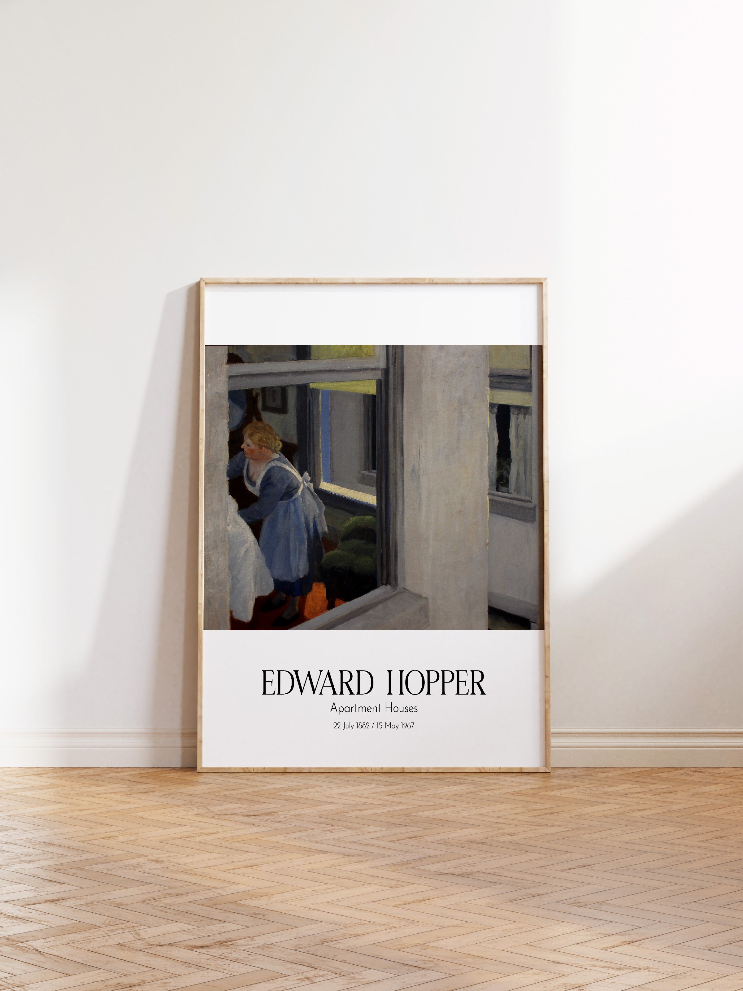 Edward Hopper - Apartment Houses, Ahşap Çerçeveli Tablo, Sanat Serisi NO:110171