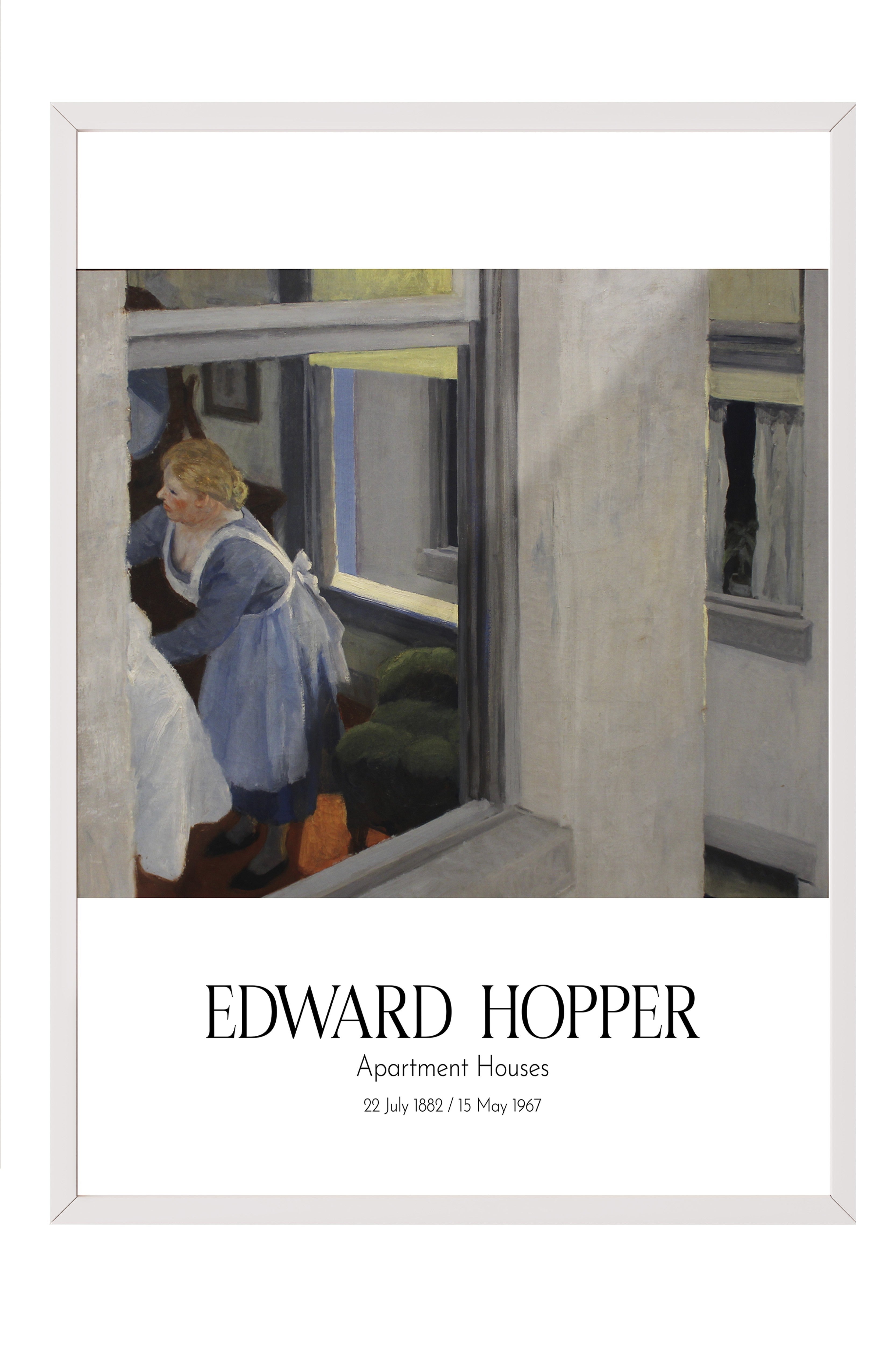 Edward Hopper - Apartment Houses, Beyaz Çerçeveli Tablo, Sanat Serisi NO:110171