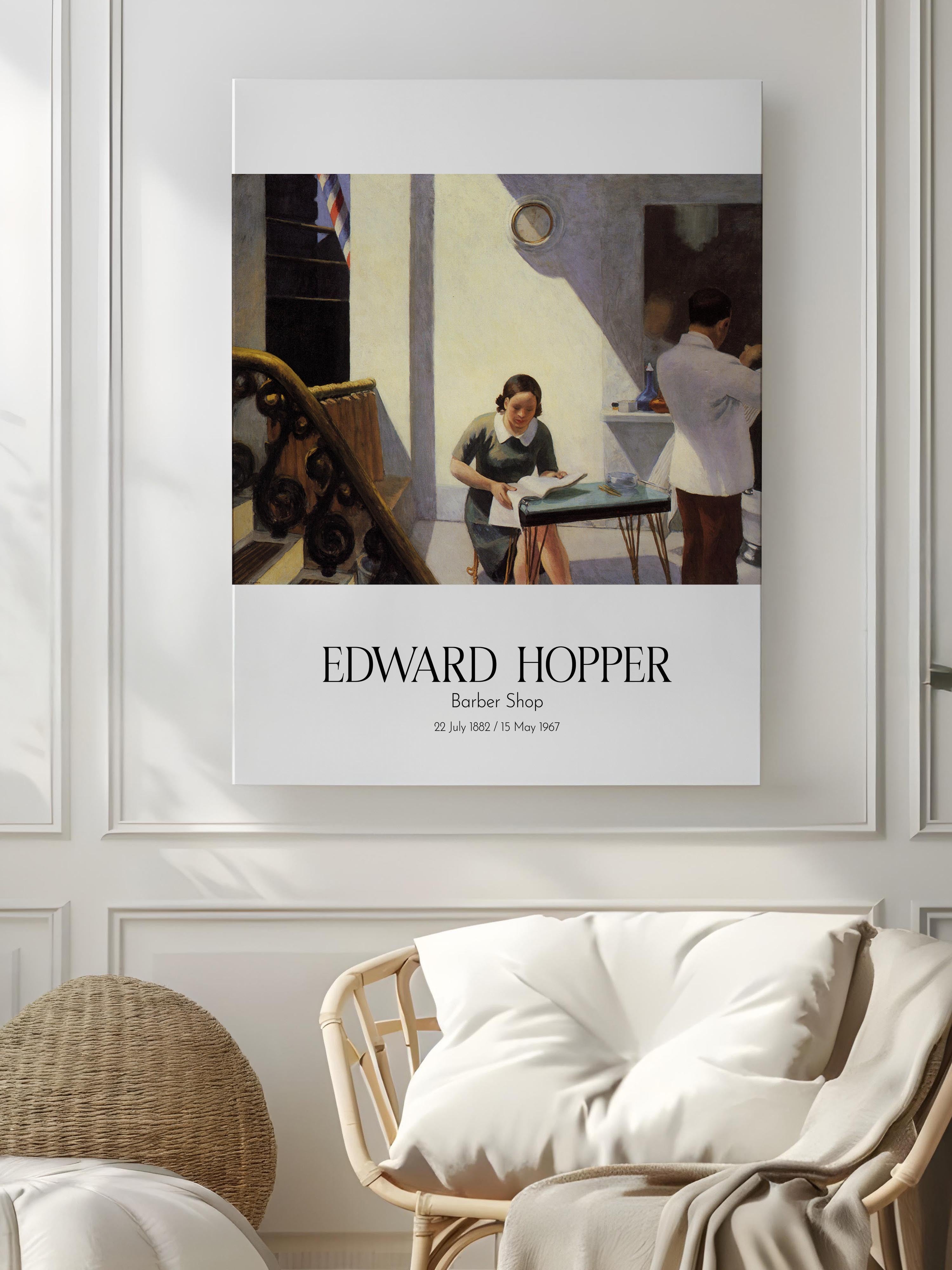 Edward Hopper - Barber Shop, Kanvas Tablo, Sanat Serisi NO:110170