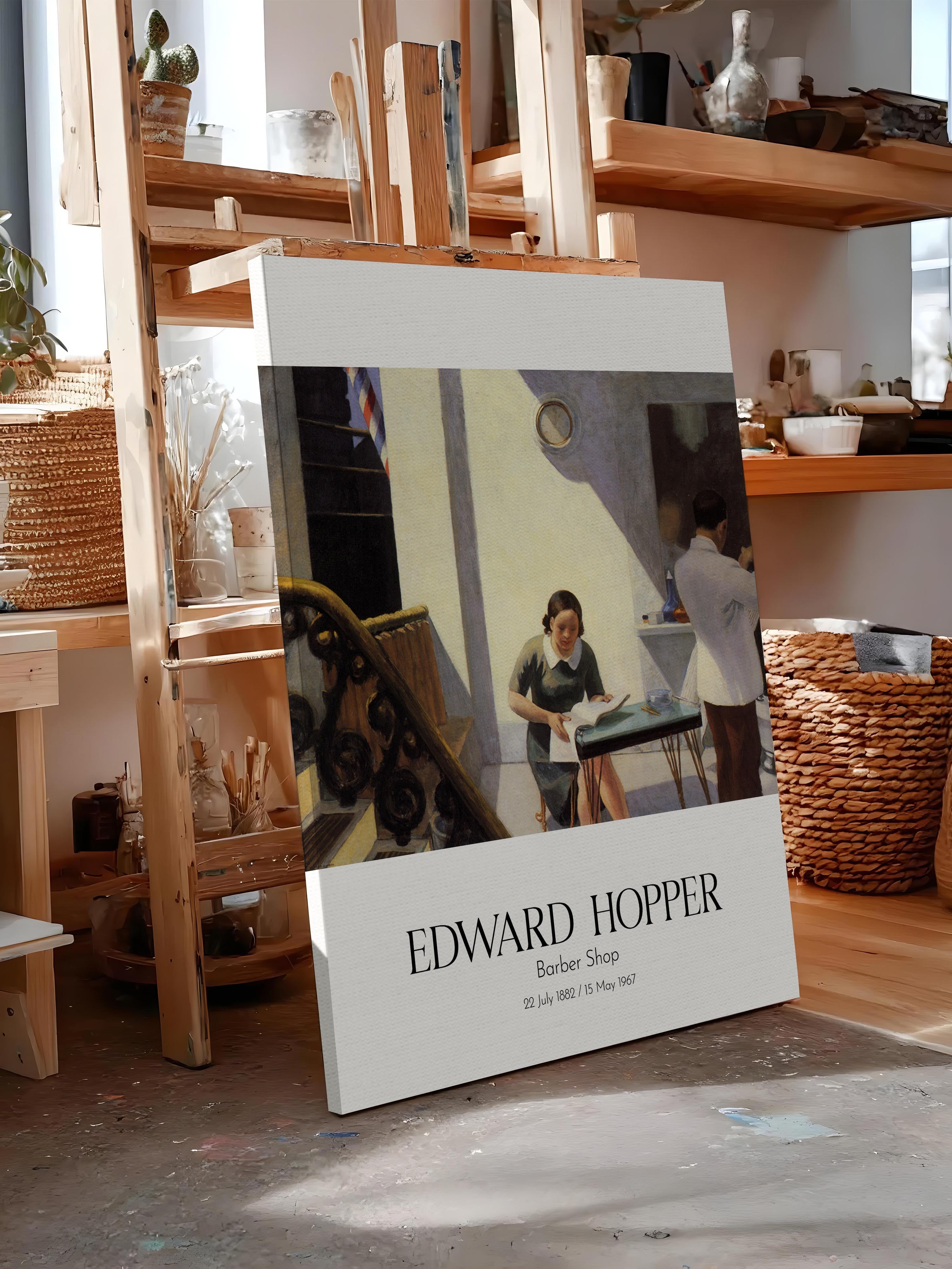 Edward Hopper - Barber Shop, Kanvas Tablo, Sanat Serisi NO:110170