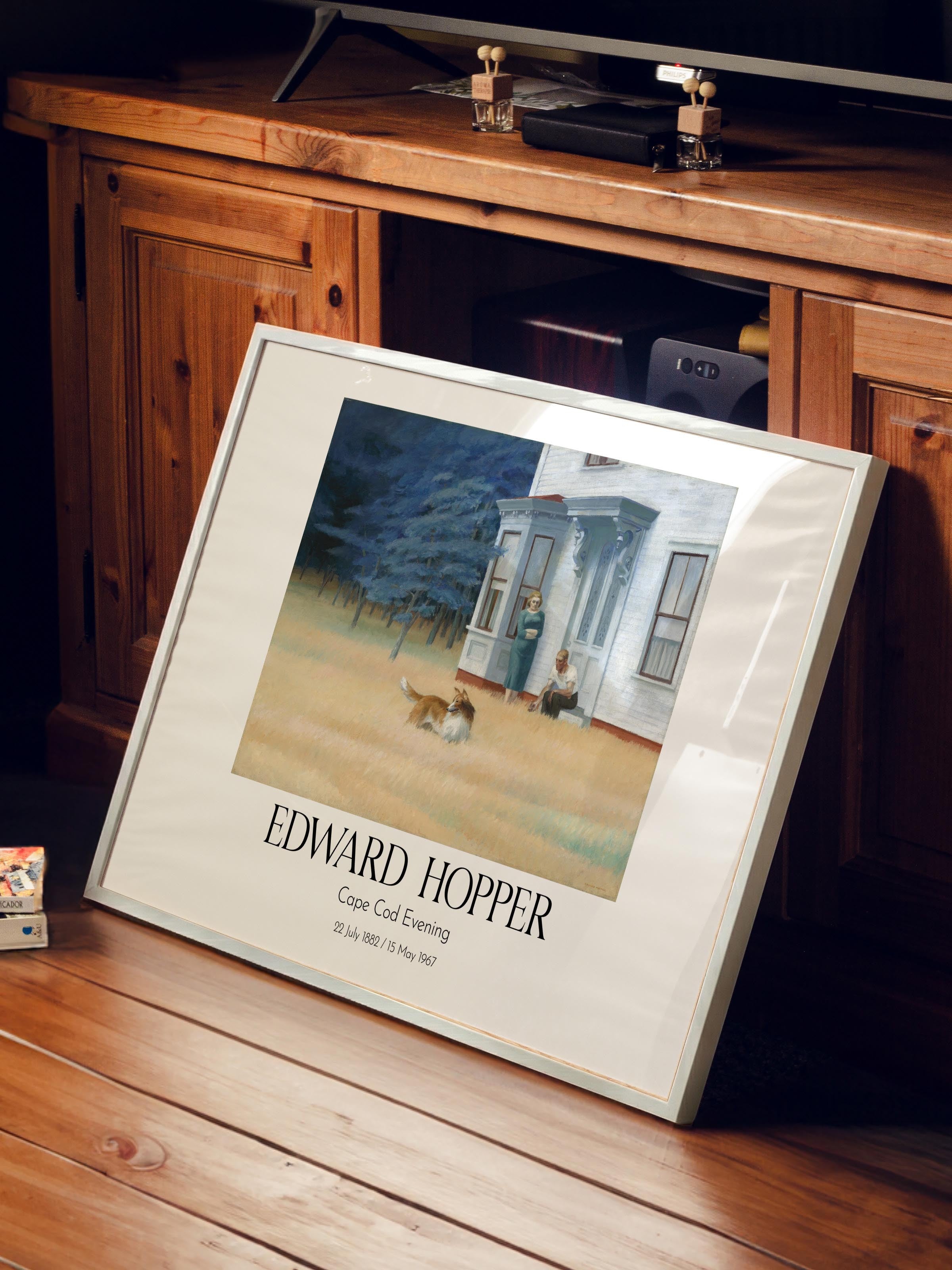 Edward Hopper - Cape Cod Evening, Beyaz Çerçeveli Tablo, Sanat Serisi NO:110186