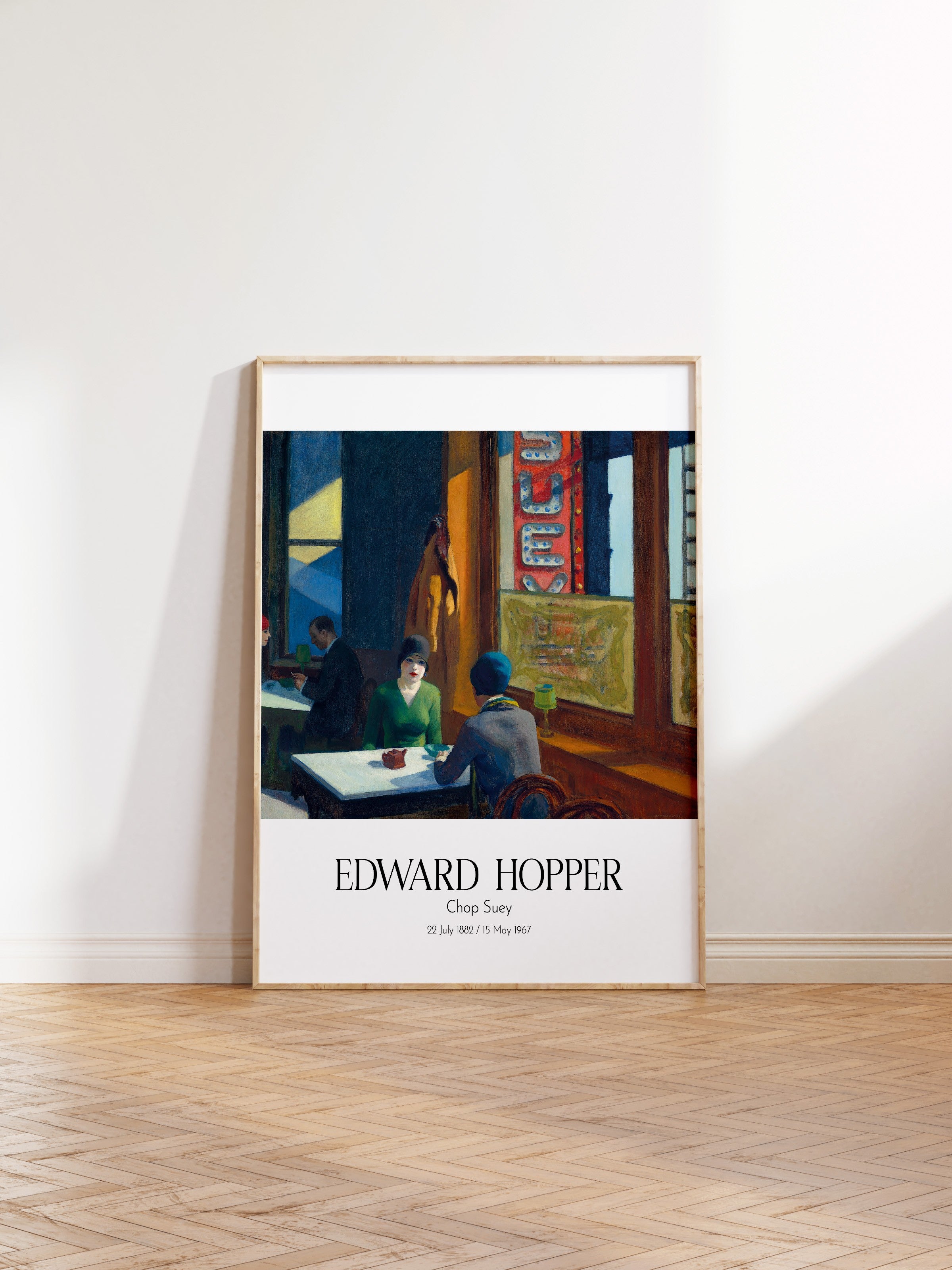 Edward Hopper - Chop Suey, Ahşap Çerçeveli Tablo, Sanat Serisi NO:110173