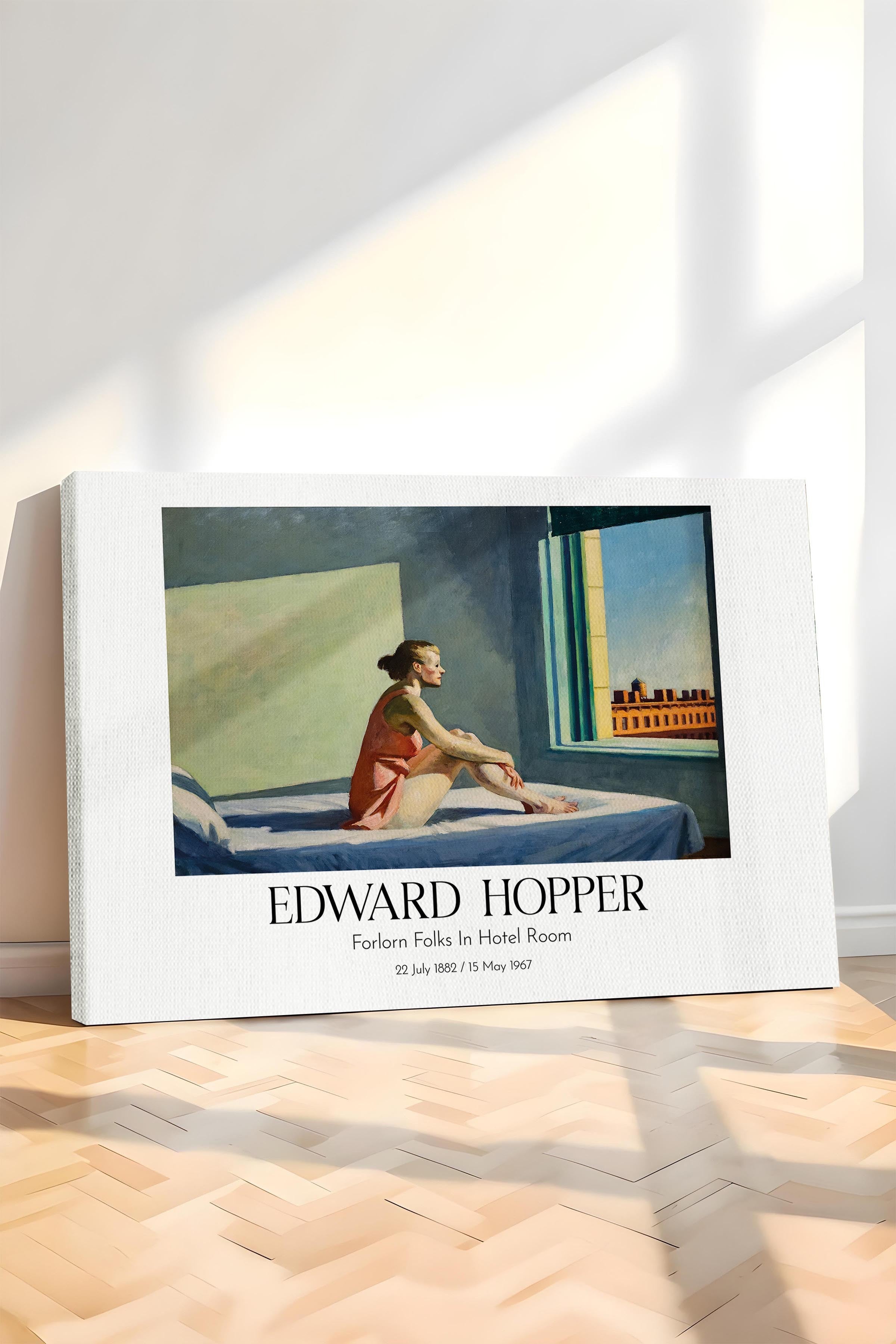 Edward Hopper - Forlorn Folks In Hotel Room, Kanvas Tablo, Sanat Serisi NO:110188