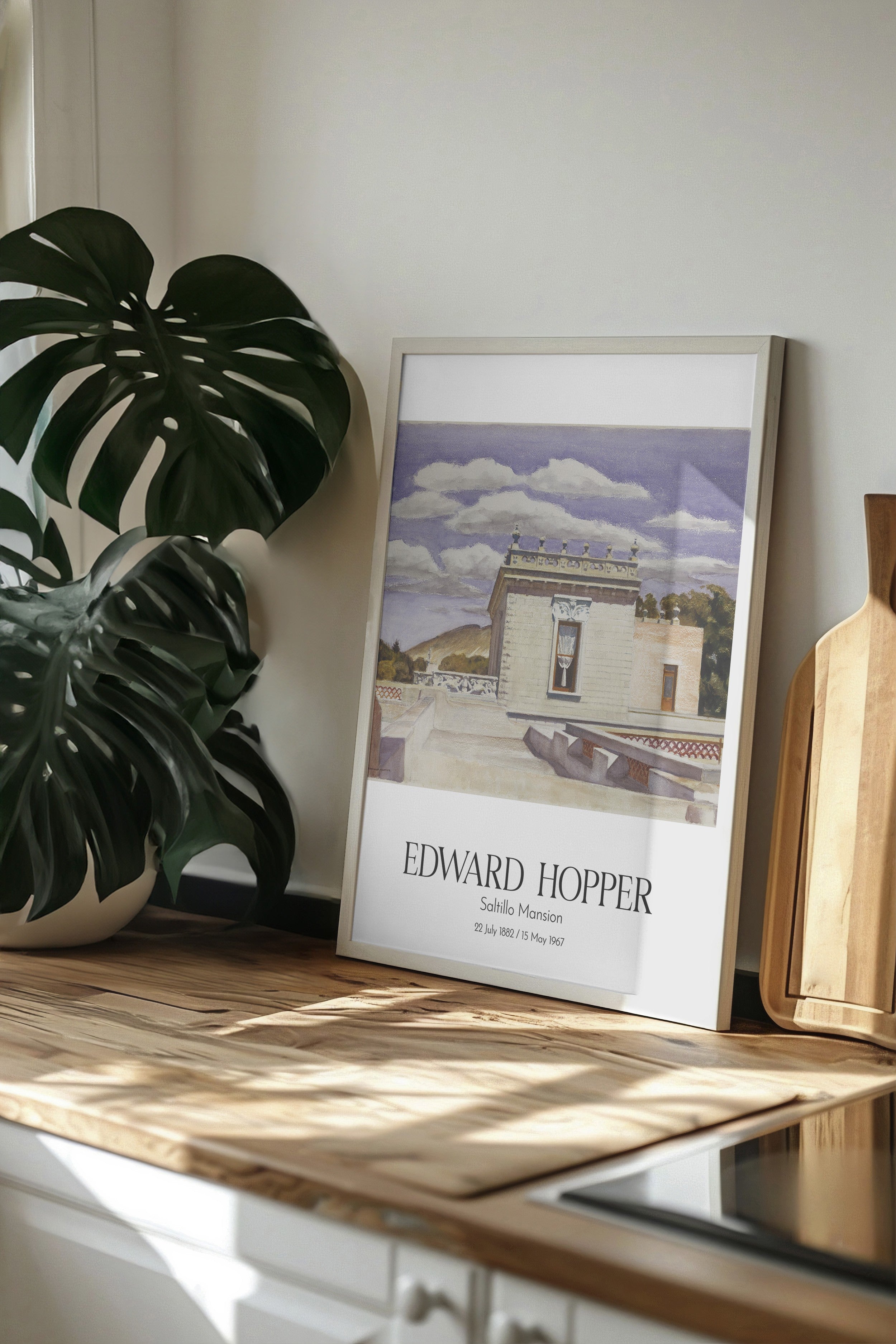 Edward Hopper - Saltillo Mansion, Beyaz Çerçeveli Tablo, Sanat Serisi NO:110184
